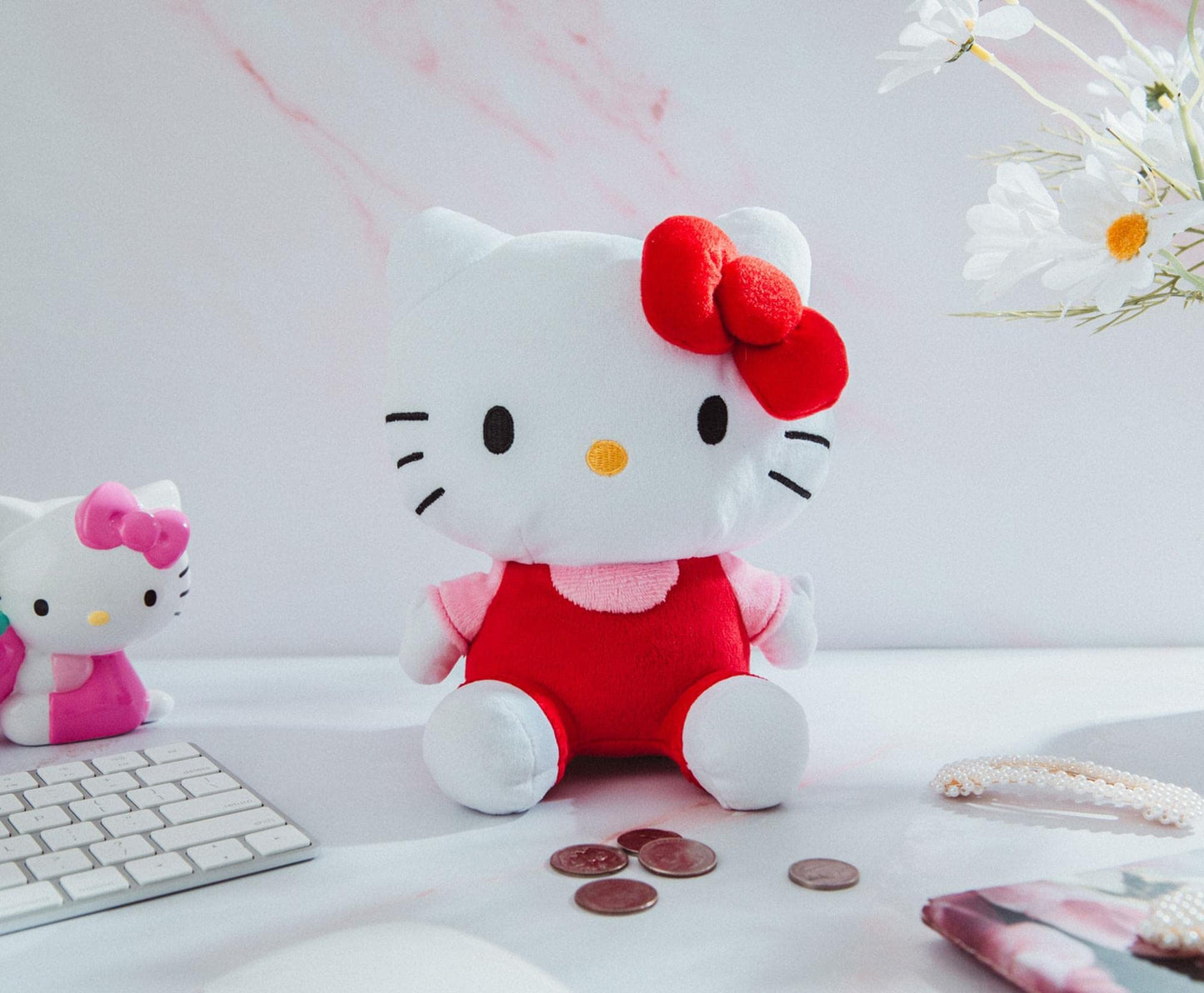 Silver Buffalo Sanrio Hello Kitty Sitting Pose Soft Plush Coin Bank