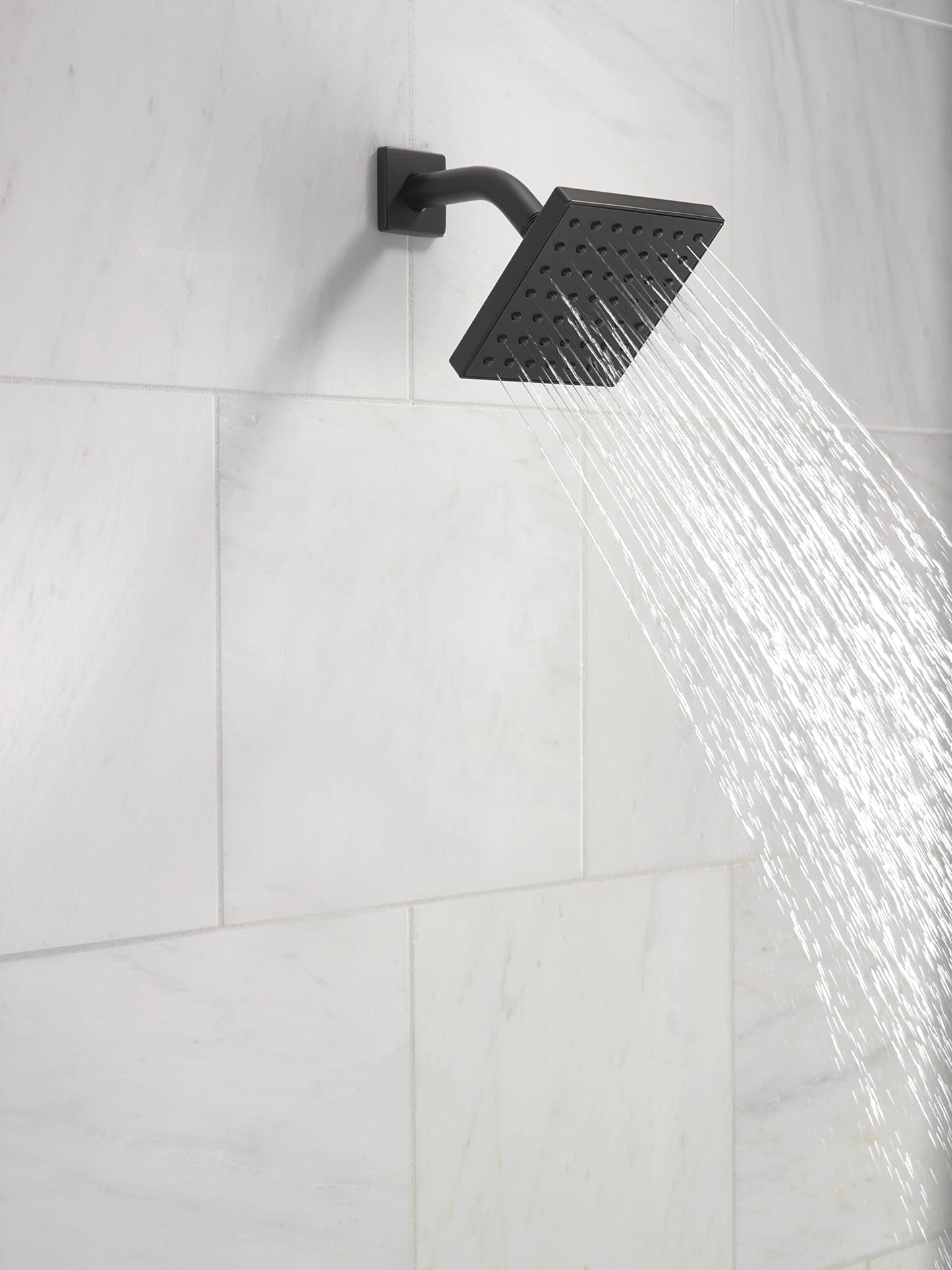Modern 1.75 GPM Square Single Function Shower Head with Touch-Clean Technology