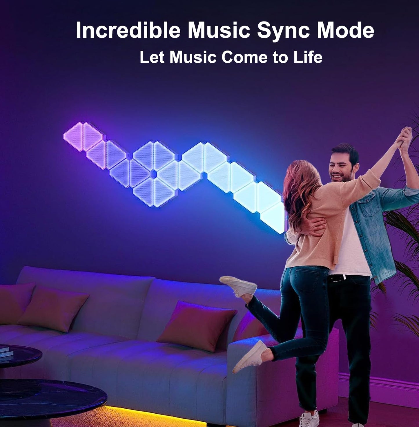 Triangle LED Lights for Gaming Setup, RGB Triangle Wall Lights for Bedroom, Smart Home Light Panels Works with Alexa Google Assistant,APP/Voice/Remote Controlled,Music Sync Gaming Room Decor,12 Pack