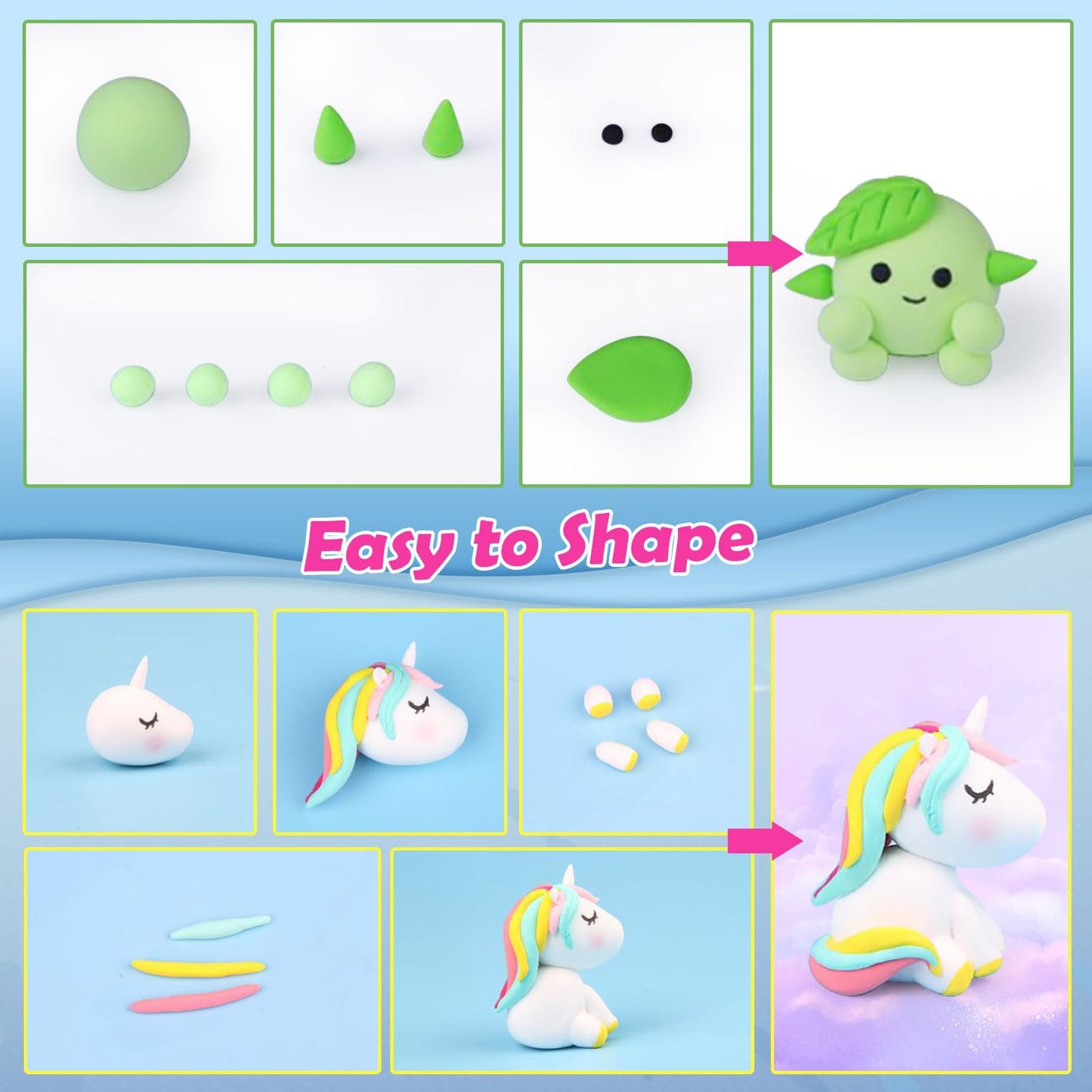 Air Dry Clay 150 Colors, Modeling Clay for Kids, DIY Molding Magic Clay, Gift for Kids