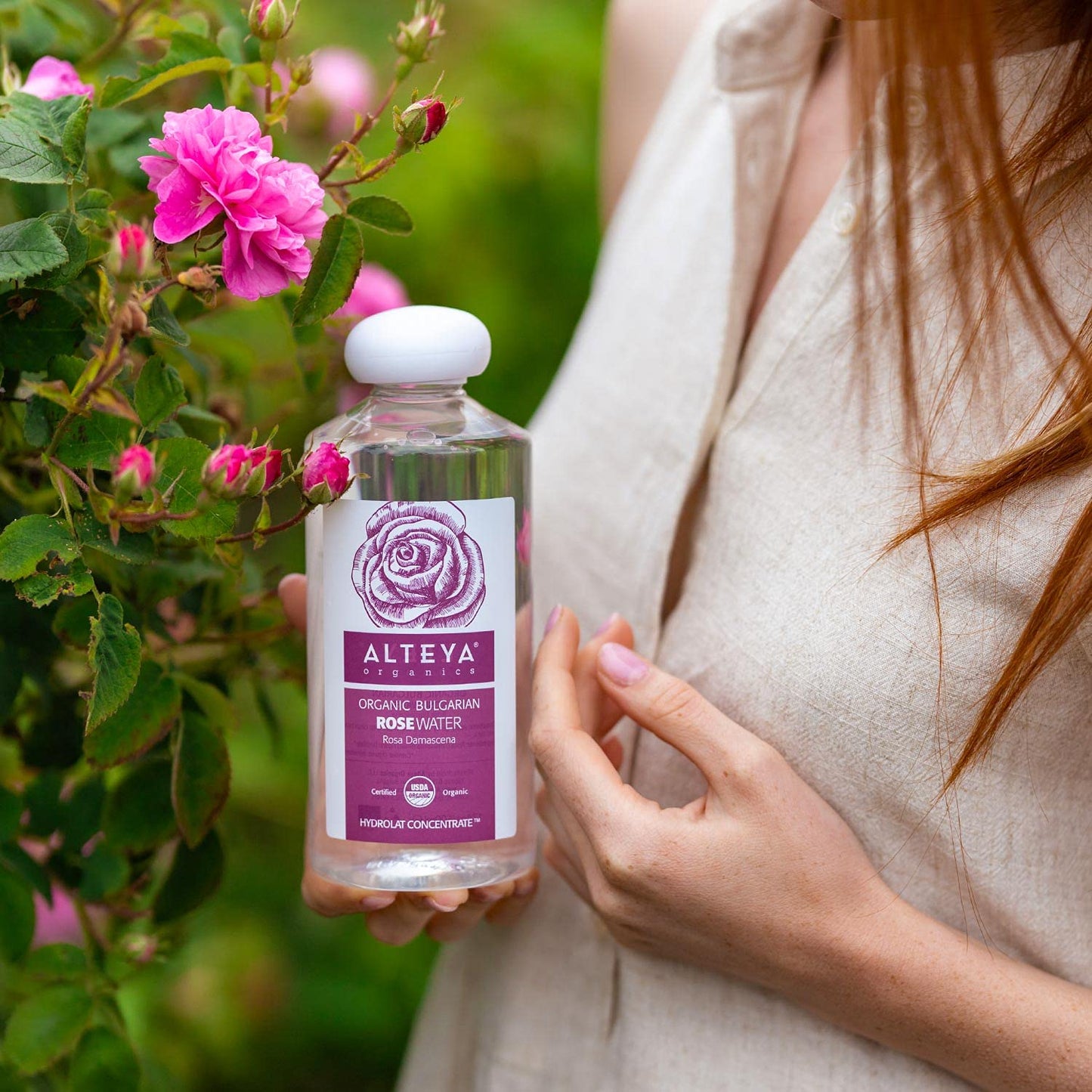 Alteya Organics Rose Water, Organic Facial Toner, 34 Fl Oz/ 2x17 Fl Oz Bundle, Pure Bulgarian Rosa Damascena Flower Water, Award-Winning Moisturizer, BPA-Free Bottle with Reducer