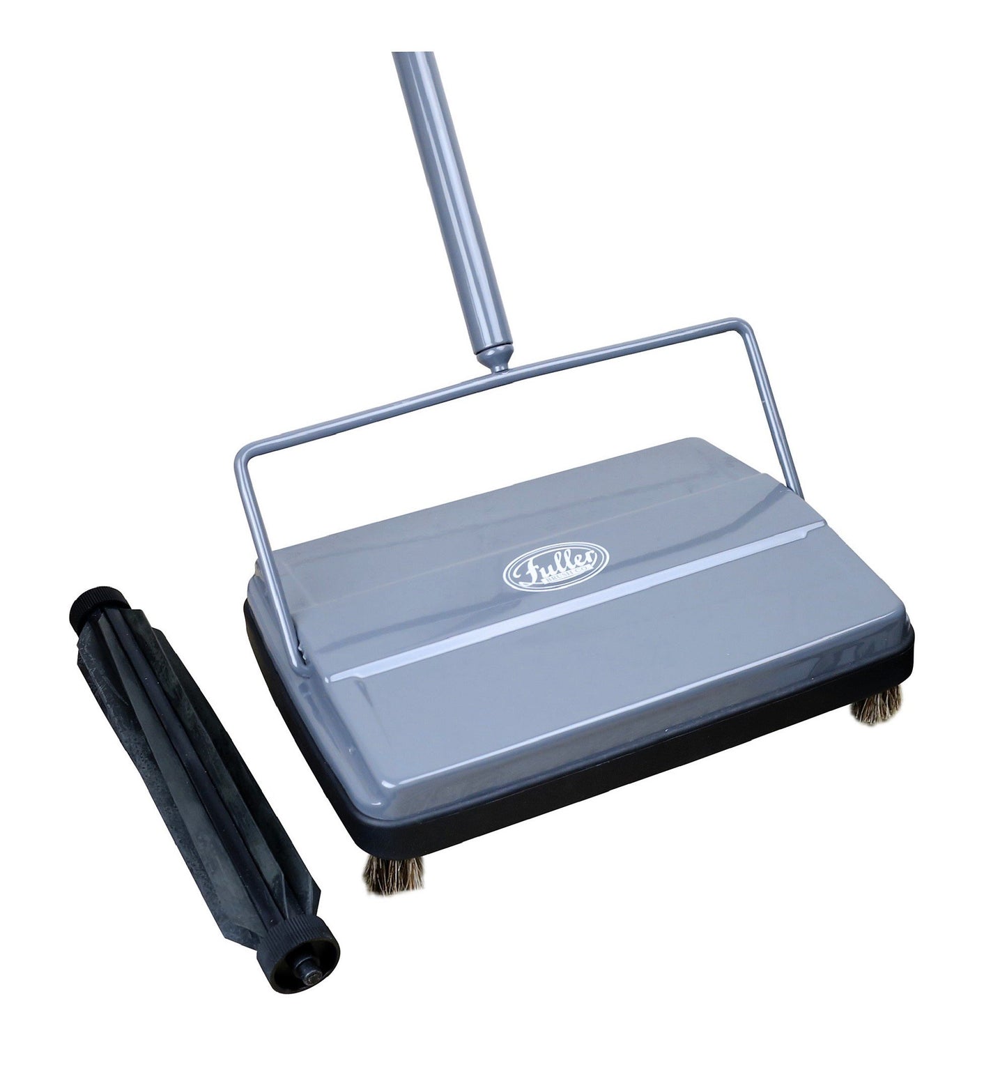 Fuller Brush Electrostatic Carpet & Floor Sweeper with Additional Rubber Rotor - 9" Cleaning Path - Lightweight - Ideal for Crumby & Wet Messes - Works On Carpets & Hard Floor Surfaces (Gray)
