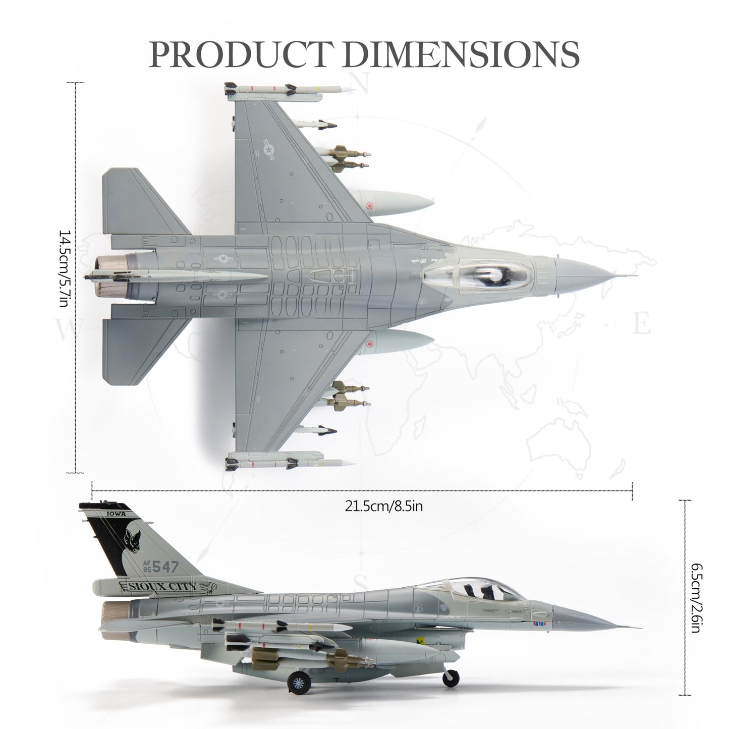 Udnorbay F-16C Black Bats Die-cast Airplanes-1/72 Scale Falcon Attack Fighter Metal Aircraft Model for Collector, Aviation Enthusiast-Premium Collectiable with Display Stand
