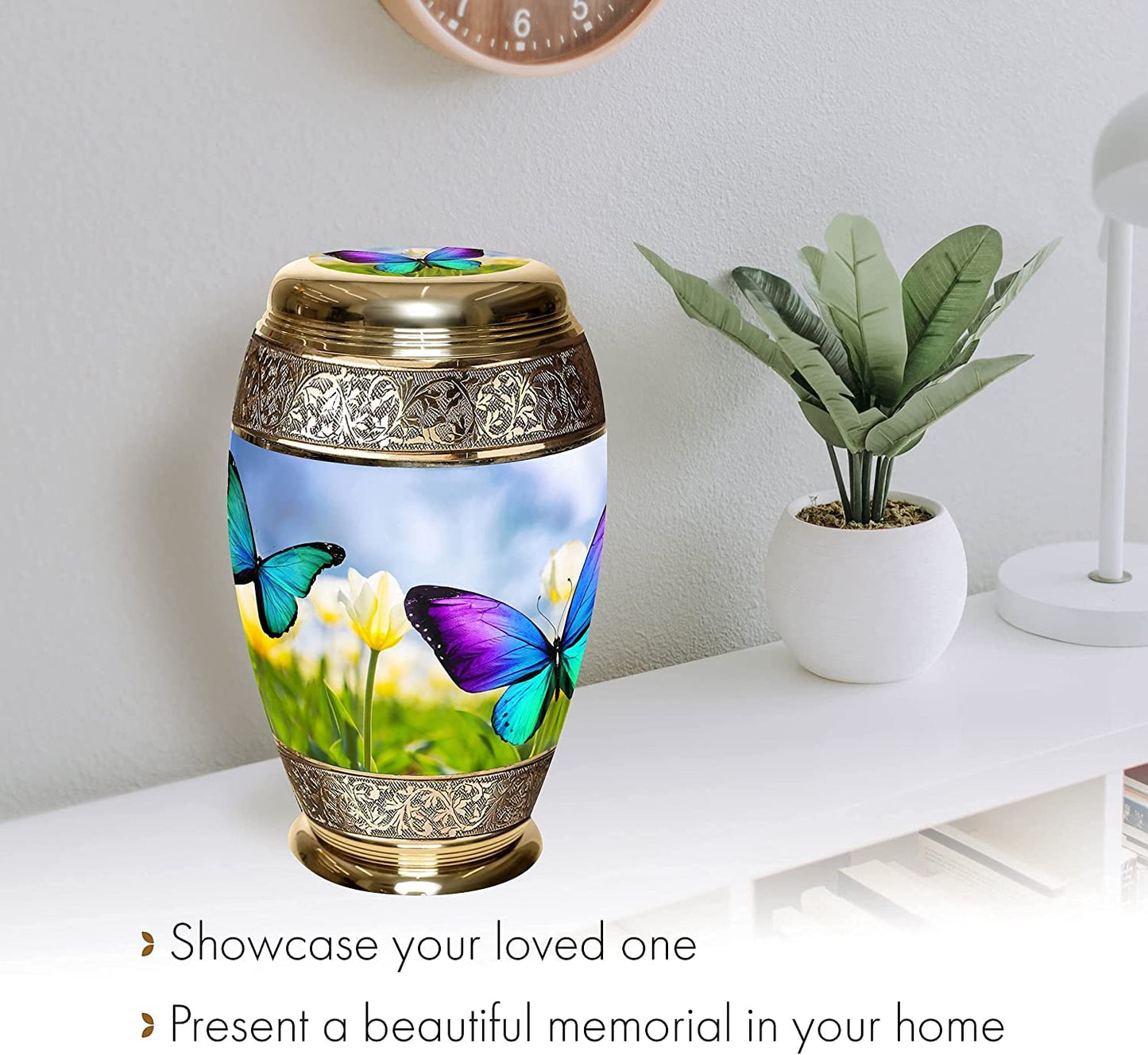 Wild Butterflies Cremation Urn for Ashes for Women - Beautifully Handcrafted & Personalized Cremation Urns for Human Ashes Adult Female, Mom, Sister or Daughter