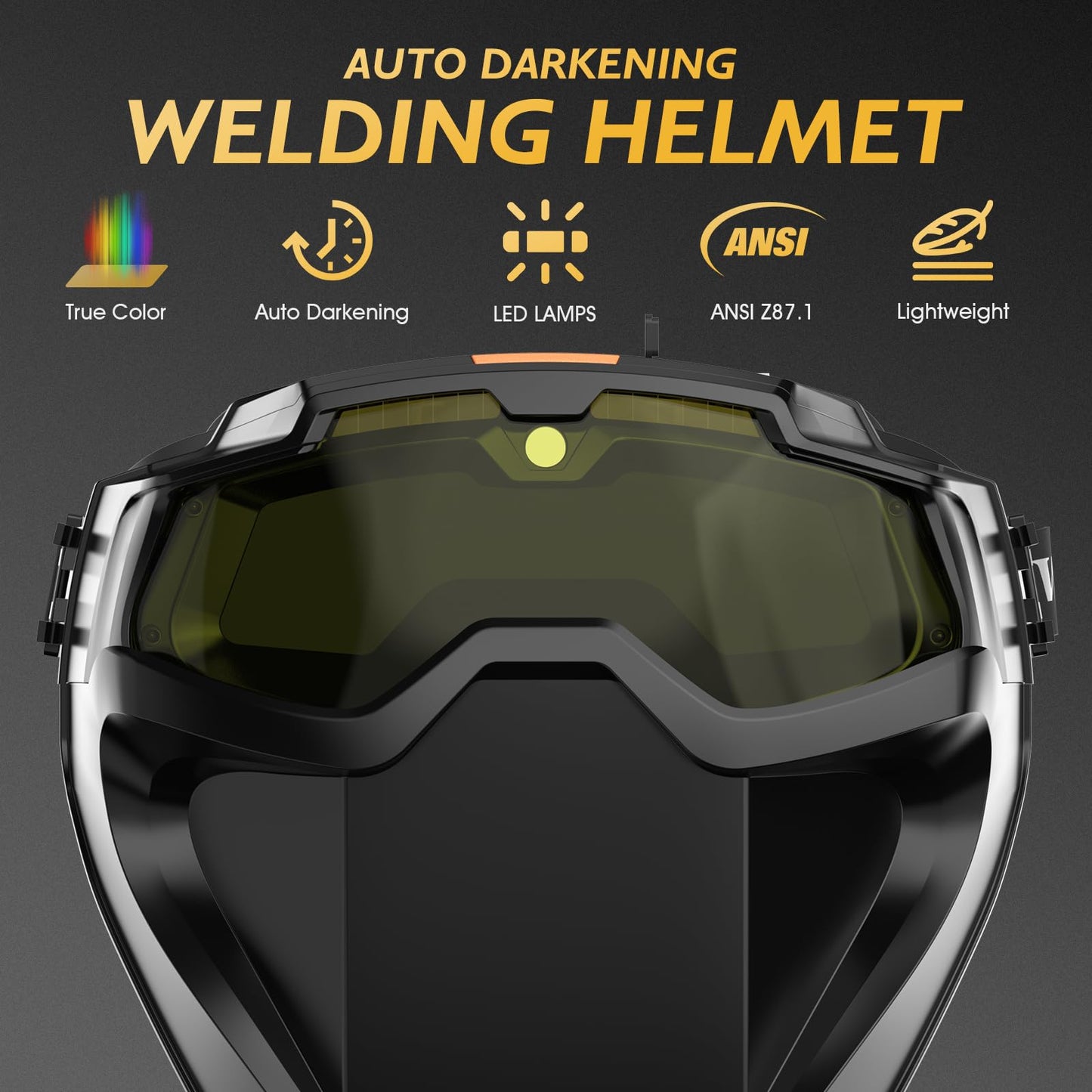 TOOLIOM Auto Darkening Welding Goggles 4 Arc Sensor Eye Protection Safety Goggles Welding Glasses with 𝐋𝐄𝐃 𝐋𝐢𝐠𝐡𝐭𝐢𝐧𝐠 & 𝐓𝐘𝐏𝐄-𝐂 𝐂𝐡𝐚𝐫𝐠𝐢𝐧𝐠 for MIG TIG Stick