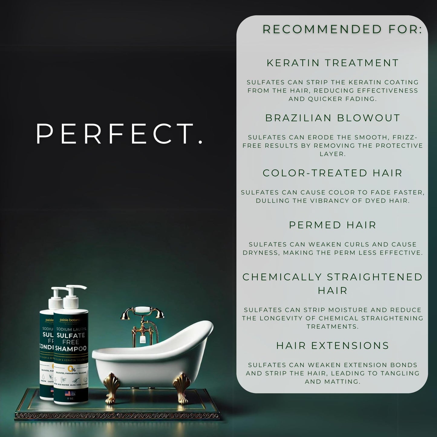 Sodium Lauryl Sulfate Free Shampoo and Conditioner Set Sulfate Free Shampoo and Conditioner For Color Treated Hair ALL NATURAL Women & Men Shampoo and Conditioner SLS Paraben and Sulfate Free Shampoo