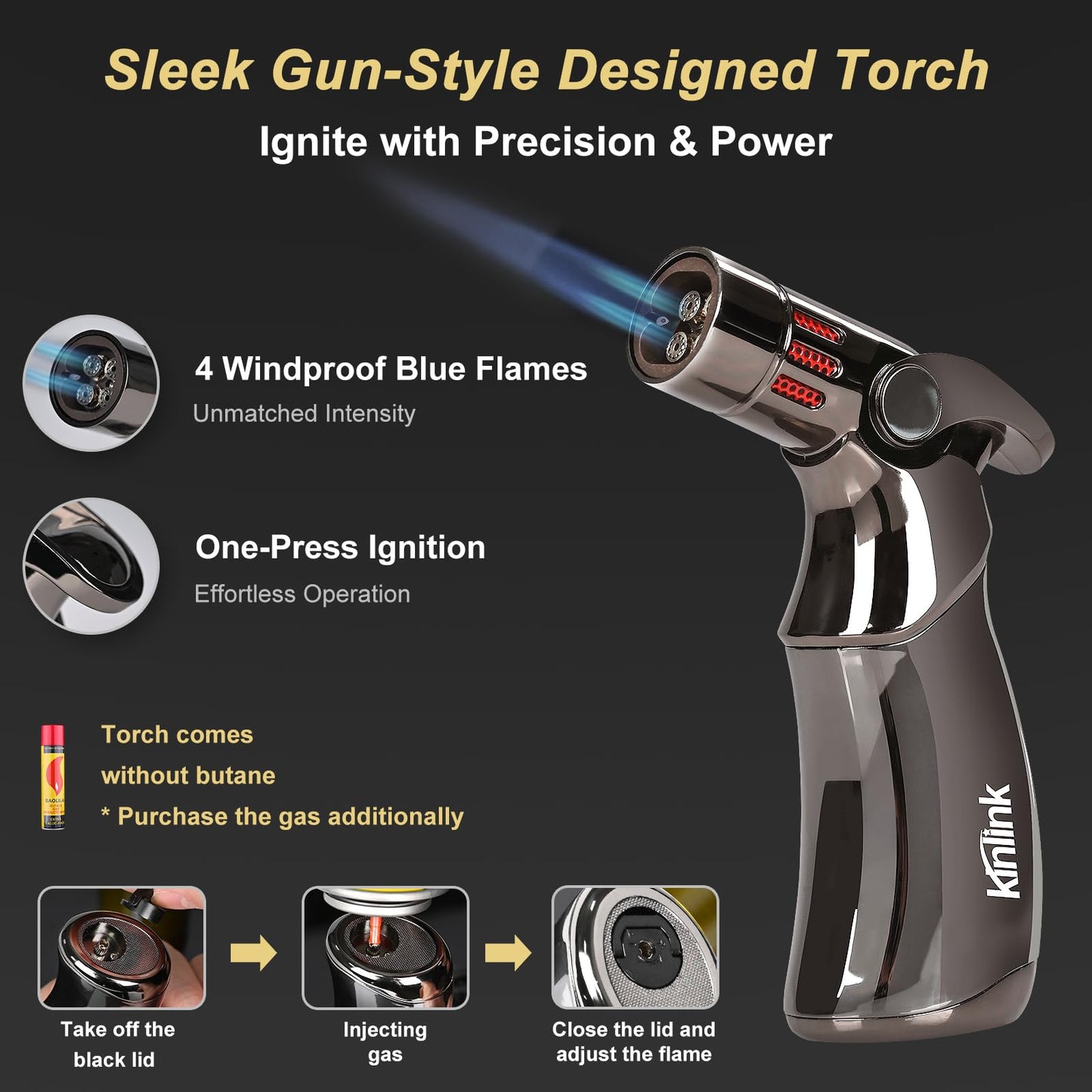 Whiskey Smoker Kit with Torch - No Butane, 6 Flavors Wood Chips, 2 Whiskey Glasses, 2 Round Ice Cube Mold, Old Fashioned Smoker Kit Cocktail Smoker Drink Smoke, Anniversary Birthday Gifts for Men Dad