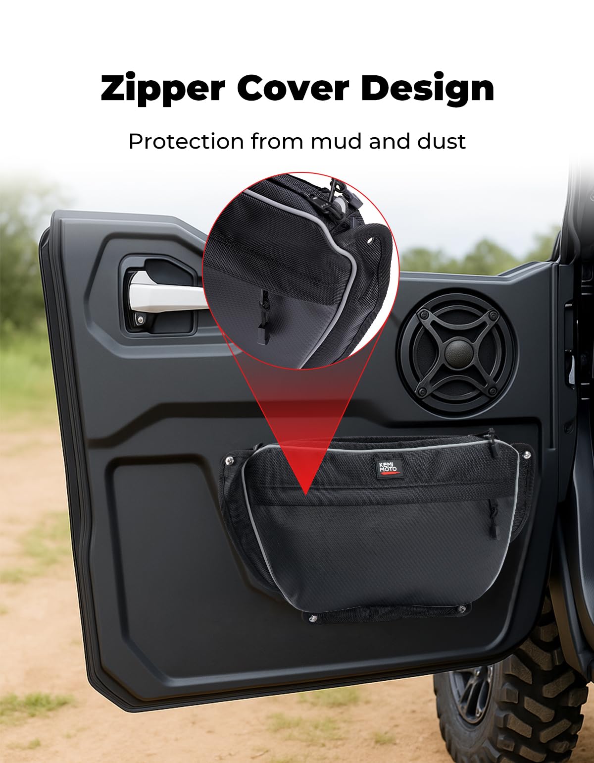 KEMIMOTO Door Storage Bags Compatible with Wolverine RMAX 2 1000, RMAX 4 1000, X2 1000, X2 850, X4 850, 3.5L 1680D Oxford Fabric Right and Left Bags, Secure Mounting, Water-Resistant Zipper