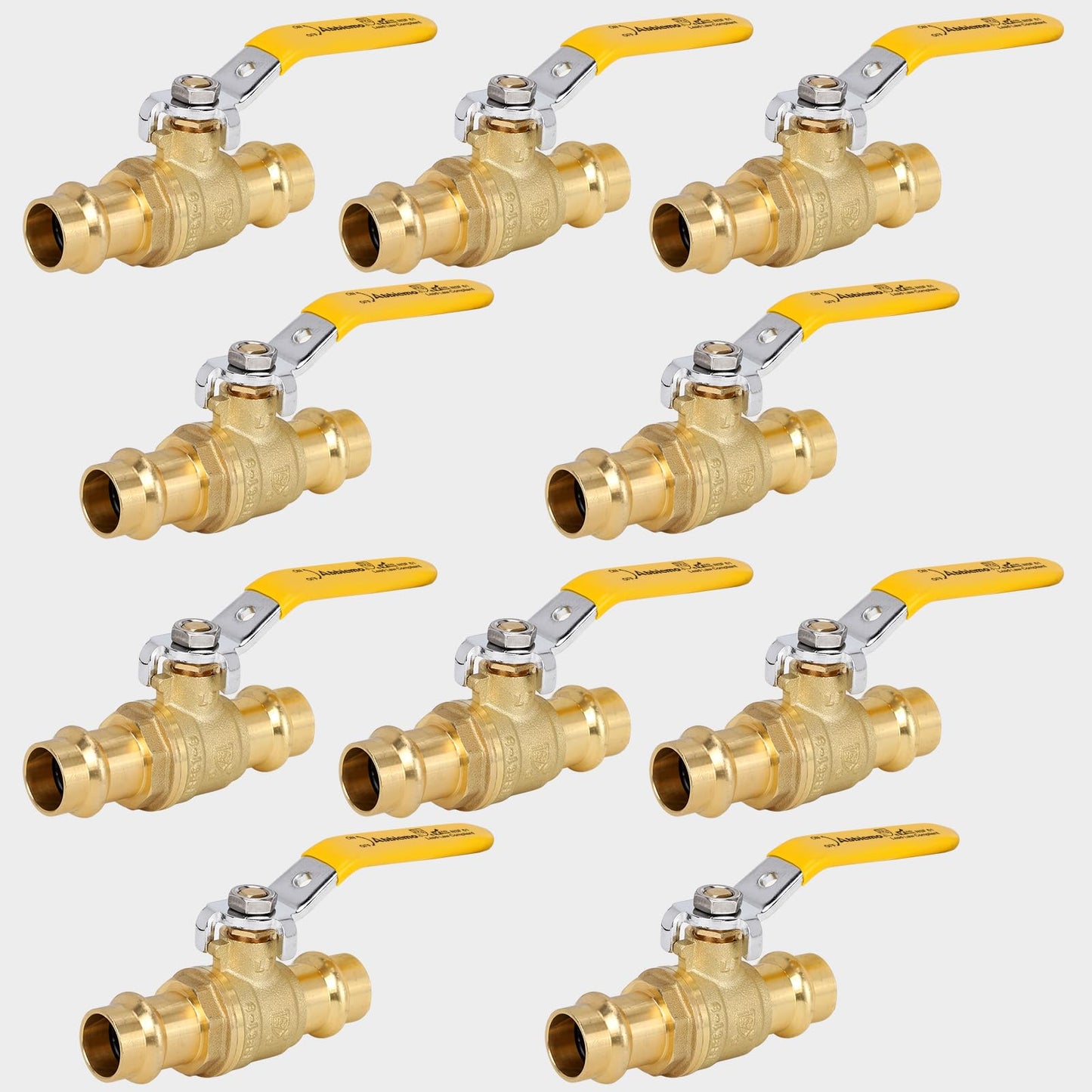 ABBIEMO 10PCS 1/2" Press Propress Ball Valve with EPDM O-Ring 1/4-Turn Full Port Shut Off Stop Valve for Copper Tubing Connection