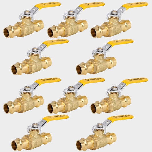 ABBIEMO 10PCS 1/2" Press Propress Ball Valve with EPDM O-Ring 1/4-Turn Full Port Shut Off Stop Valve for Copper Tubing Connection