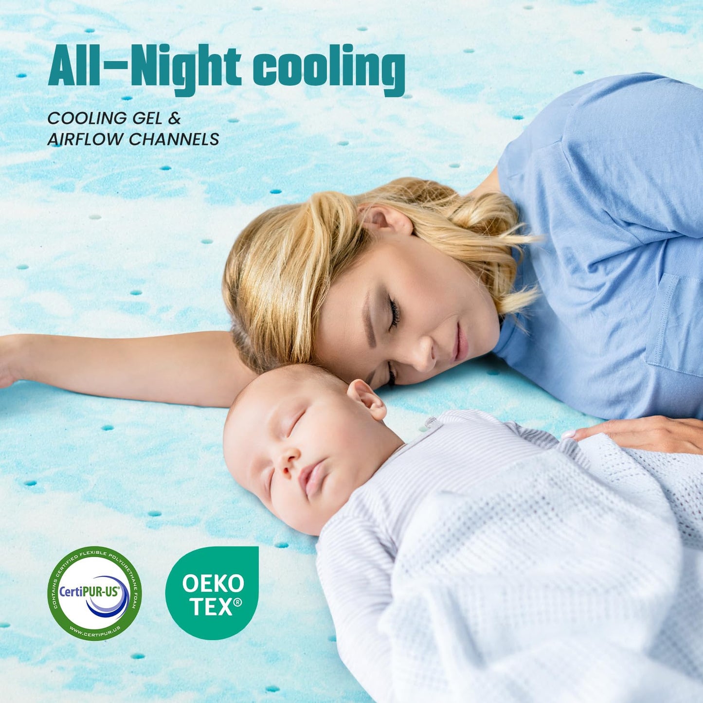 KMFurnila 2 Inch Mattress Toppers Memory Foam Cooling Gel Infused for Enhanced Comfort, CertiPUR-US Certified Breathable Bed Topper Pad with Support for Sleeper Sofa Couch RV Camper, King