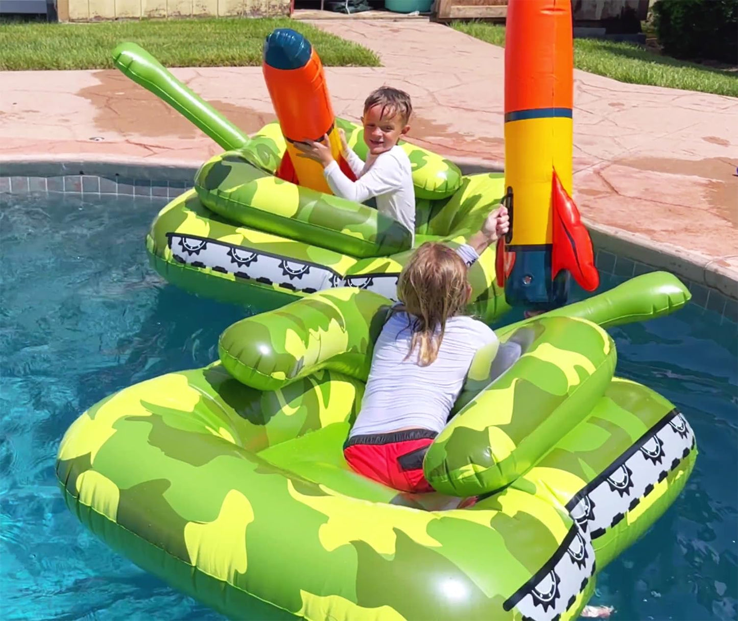VICKEA Inflatable Tank Float for Kids and Adults, Large Water Pool Floats for Swimming Party Fun