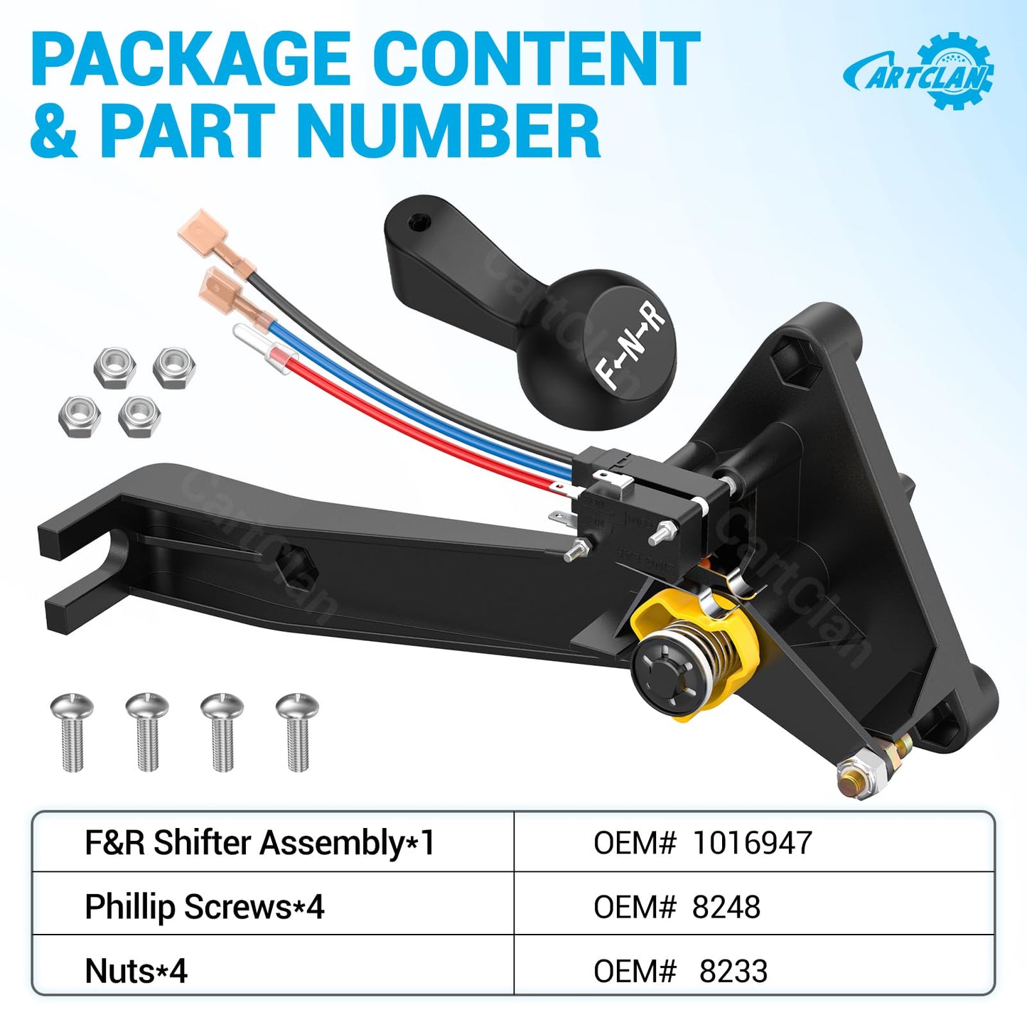 Club Car Forward and Reverse Shifter Assembly Kit, Golf Cart Forward and Reverse Shifter Suitable for 1992-up Club Car DS Gas Golf Carts, Replace OEM #1016947 8248 8233