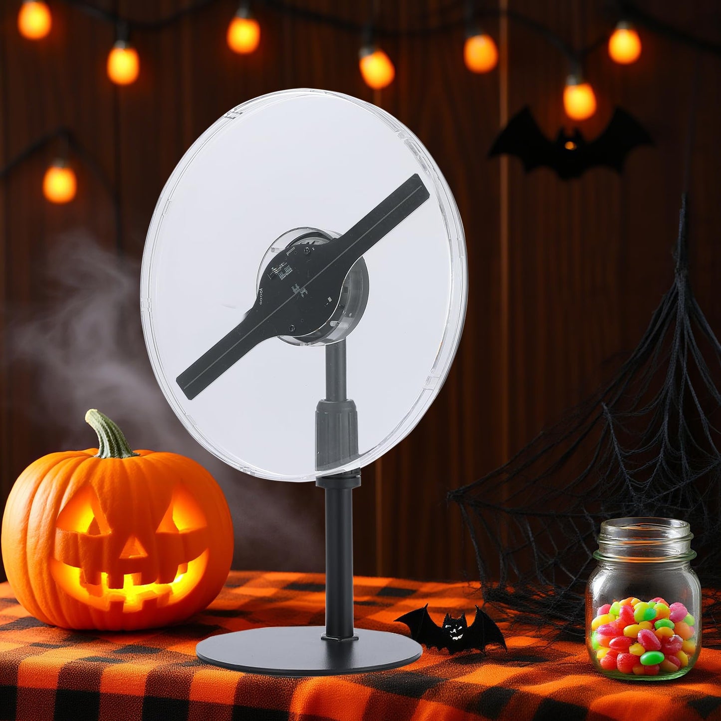HFZ Inch 3DhologramFan LED High with 1500+ Videos | WiFi App Control Bluetooth Holographic Display | Large Advertising Fan for Store (9.06inch)