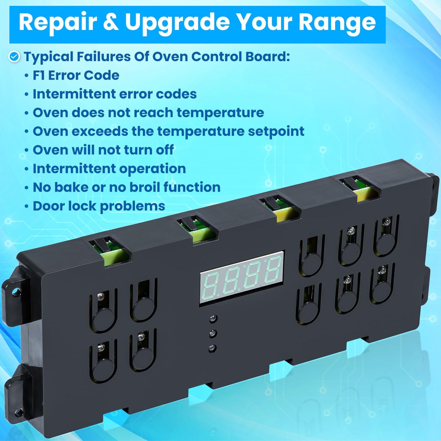 316207511 Range Stove Oven Control Board Replacement for Frigidaire Electrolux Kenmore Kelvinator Tappan Sears Electronic Clock/Timer Display Repair Upgrade 316207531 316557511 AP3561834