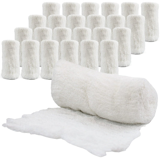 Cotton Gauze Roll-kerlix Gauze Bandage Rolls -24 Rolls -STERILE - 4 Inches X 12 feet -Extra Absorbency -6 ply - Latex Free -Each roll Individual Wrapped-Hospital Grade Quality