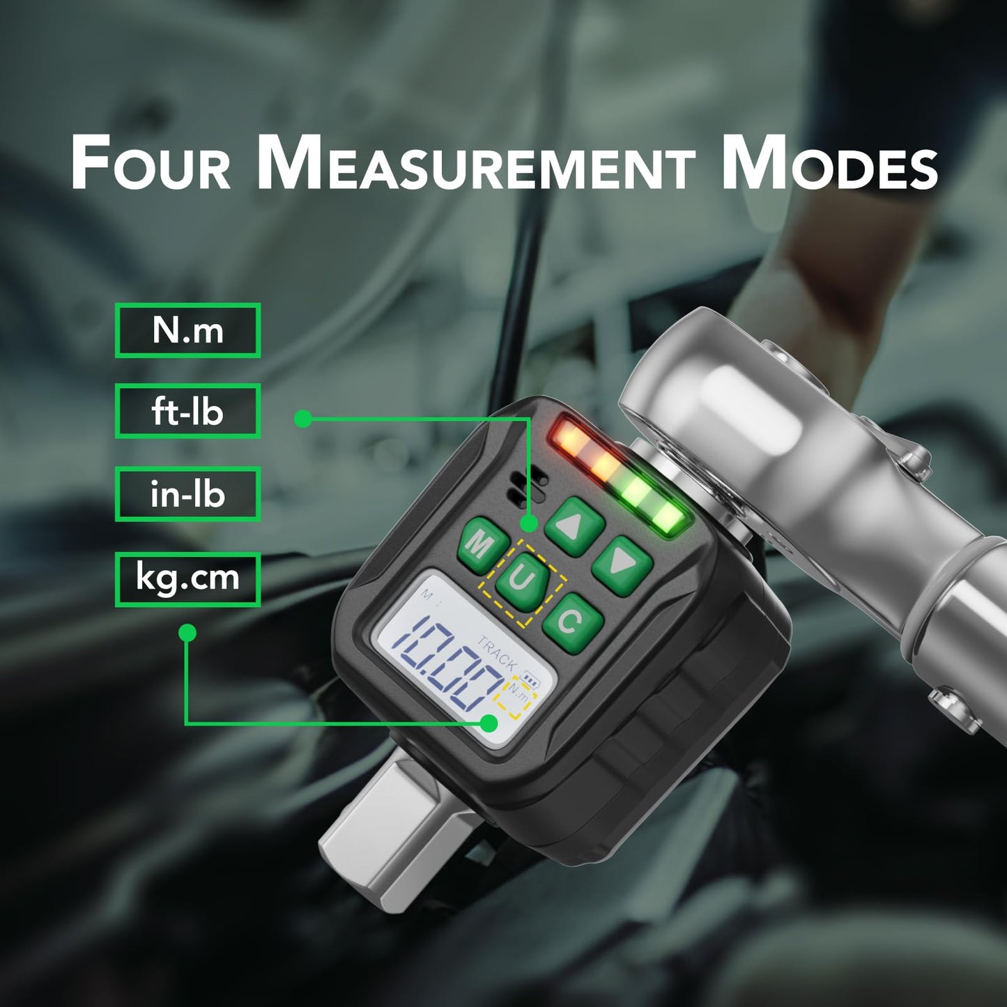 LLAVETOR Digital Torque Wrench Adapter Set 1/2" Drive,Electric Wrenches,Snap on Digital Inch Pound Torque Wrench,1/4",3/8" Torque Adapter for Car,Motorcycle & Automotive (12.54-250.8 ft-lb/17-340 Nm)