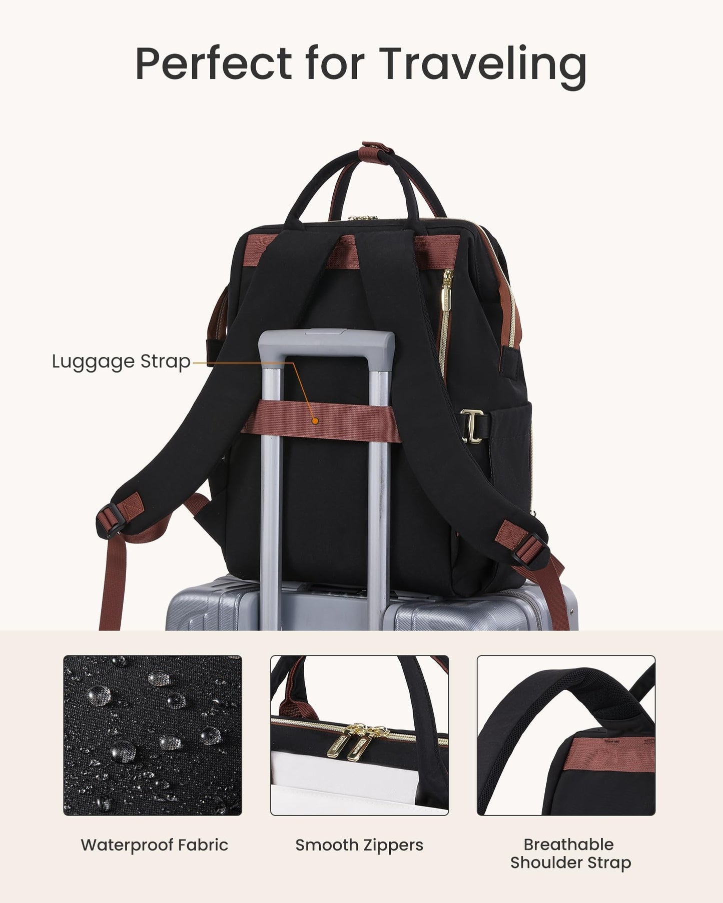 LOVEVOOK Laptop Backpack for Women with Giant Tumbler Holder Pocket, 17 inch Travel Work Backpack Purse for Nurse Teacher, Waterproof School Bag College Bookbag Cute Casual Daypack for Girls