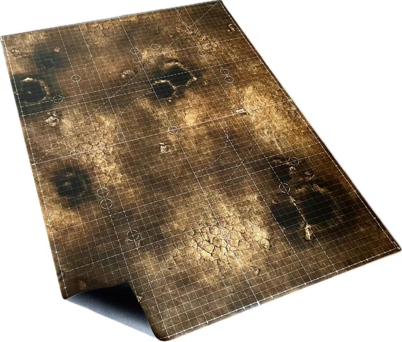 Lighter Creative 44'' x 60'' Battle Mat Gridded War-Gaming Mat for WH40K, Wargame RPG and Other Tabletop Games - Made of Synthetic Leather, Wasteland Patterned (Rolled Package)