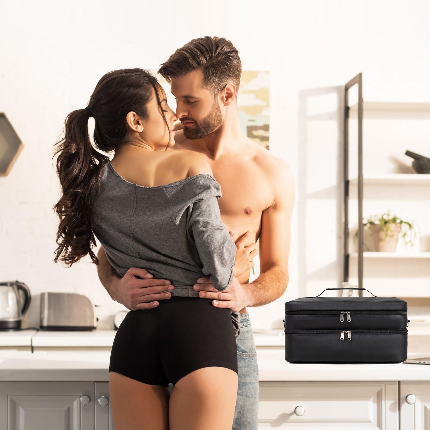 Lockable Sex Toy Storage Bag Lockable Sex Toy Box Adult Toy Gaming Storage Organizer Case – 2-Layer Discreet Toy Bag with Dual Locks, Reusable Storage Box and Toy Bags for Women and Men