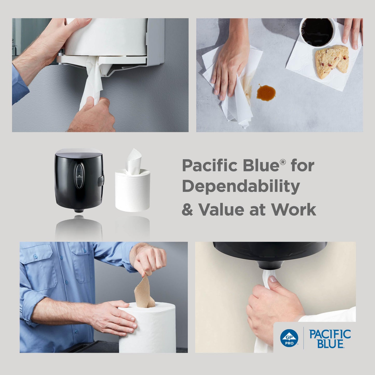 Georgia-Pacific Pacific Blue Select Centerpull 2-Ply Paper Towels (previously Branded Preference) by GP PRO (Georgia-Pacific), White, 44000, 520 Sheets Per Roll, 6 Rolls Per Case