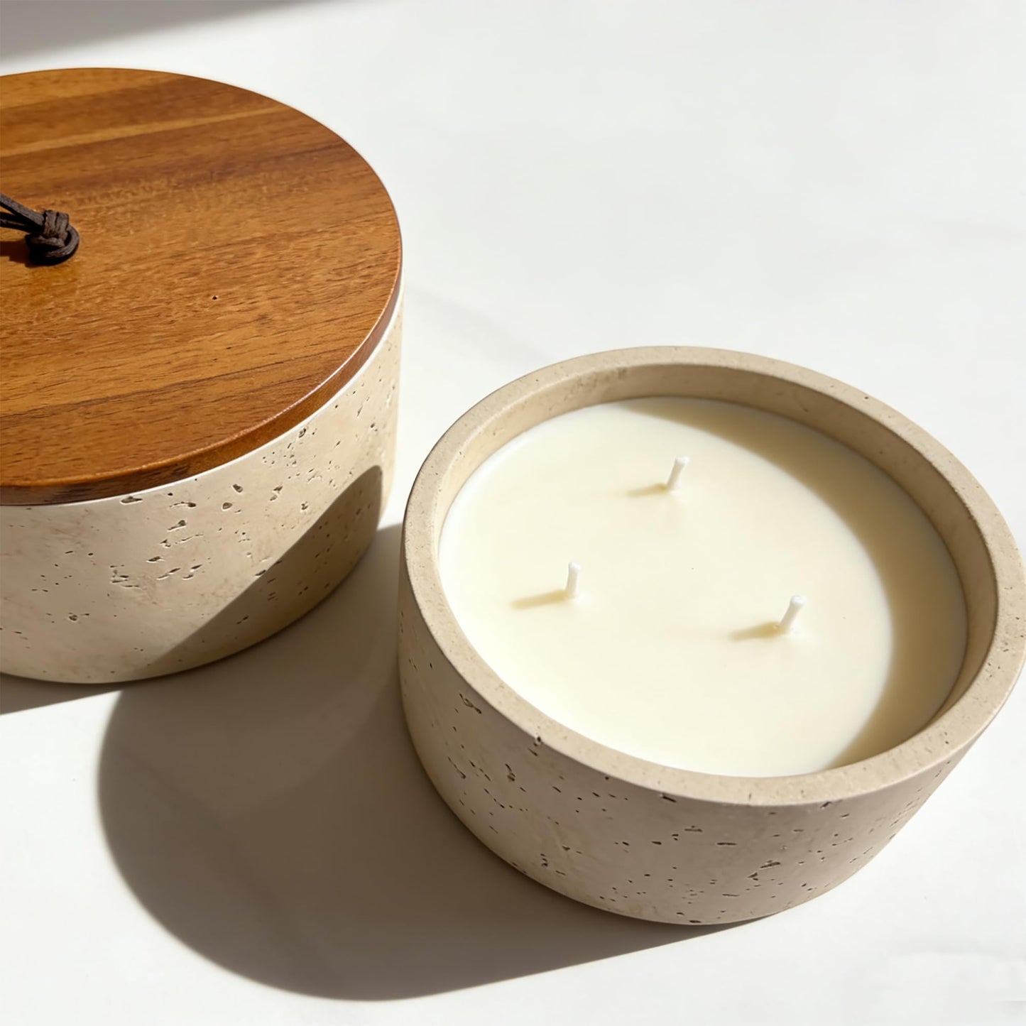 GalDal Scented Candle - Sea Salt & Bergamot & Coconut, 42 oz. 5 Wick Large Candle Made with Coconut Oil and Soy Blend Wax | Acacia Wood Lid