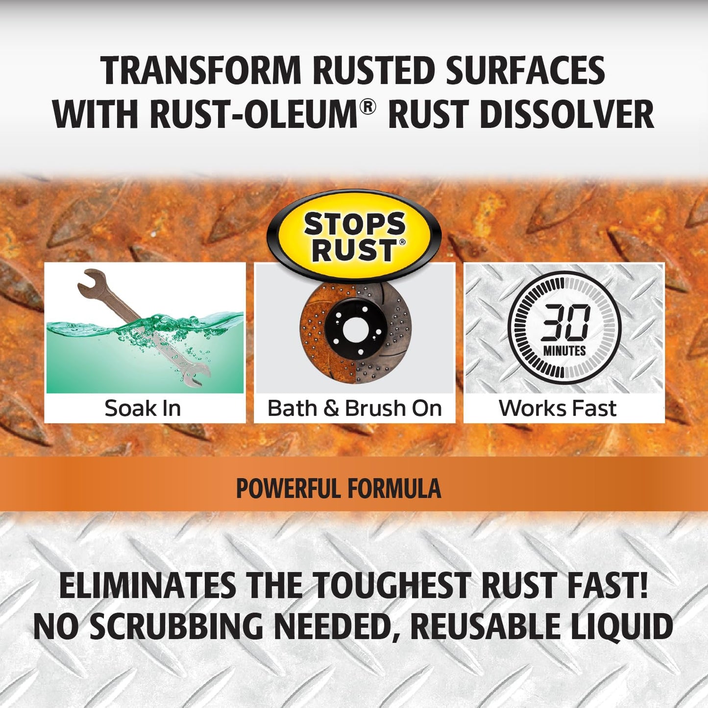 Rust-Oleum Rust Dissolver Soak & Bath | Heavy-Duty Corrosion Remover for Metal Tools, Cars, Bikes, Grills, Bolts, Firearms & More | Gallon