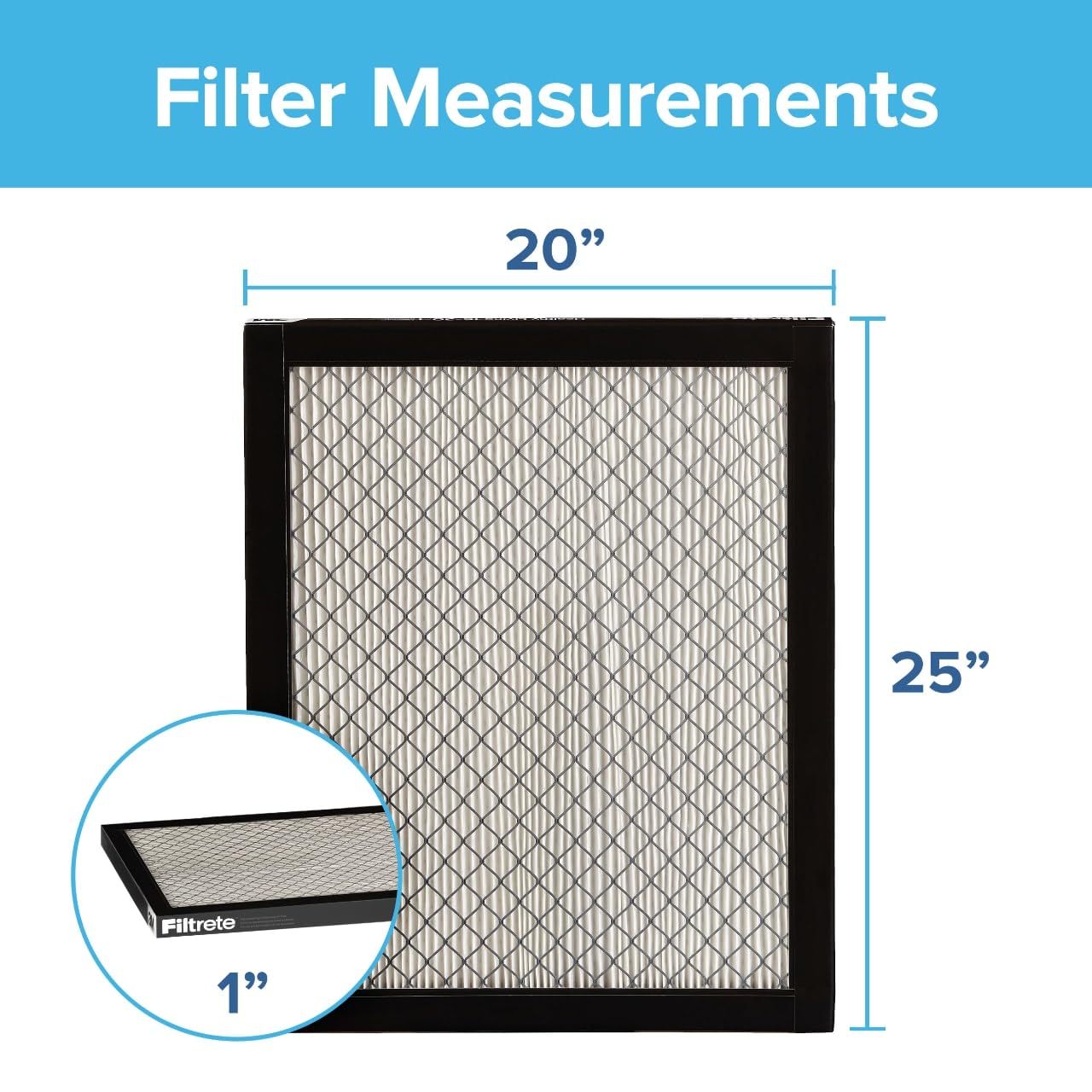 Filtrete 20x25x1 Air Filter, MPR 2800, MERV 14, Healthy Living Ultrafine Particle Reduction 3-Month Pleated 1-Inch Air Filters, 2 Filters