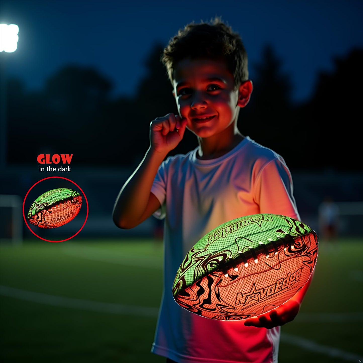 NovaEdge LED Football – Glow in The Dark Football - Strong Grip