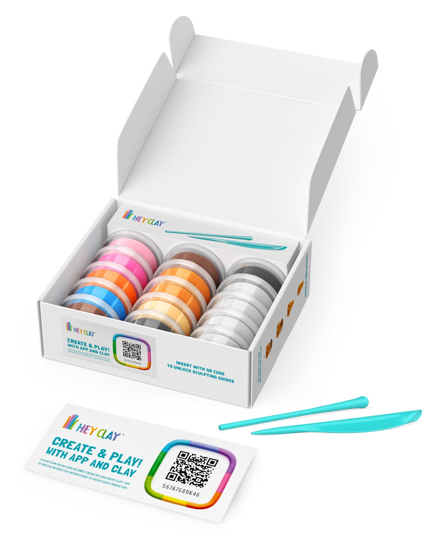 HEY CLAY Dog Buddies, 15 cans - Air Dry Clay kit for Kids Age 3+ - Creative Set for Sculpting