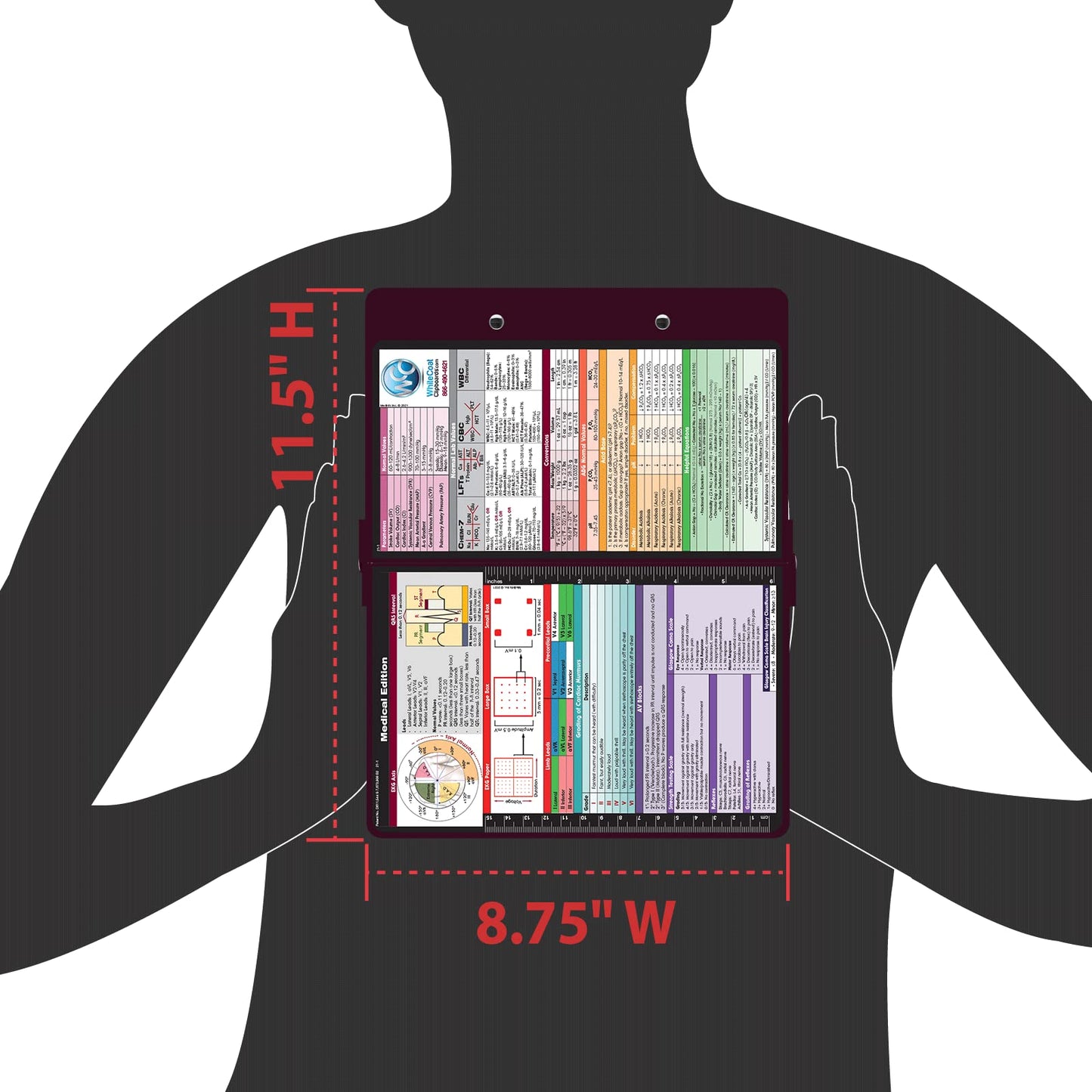 Whitecoat MedInfo Clipboard Medical Edition Black