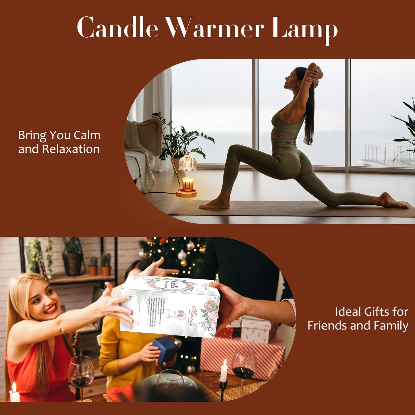 Merrtody Dimmable Flower Candle Warmer Lamp with Timer - Fits All Jar Scented Candles - Christmas & Mother's Day Gift for Women，Mom
