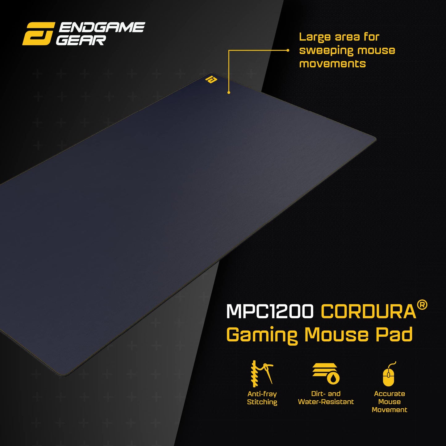 ENDGAME GEAR MPC 1200 Cordura Gaming Mouse Pad, Nonslip Desk Pad, Size 47.2" x 23.6", Dark Blue