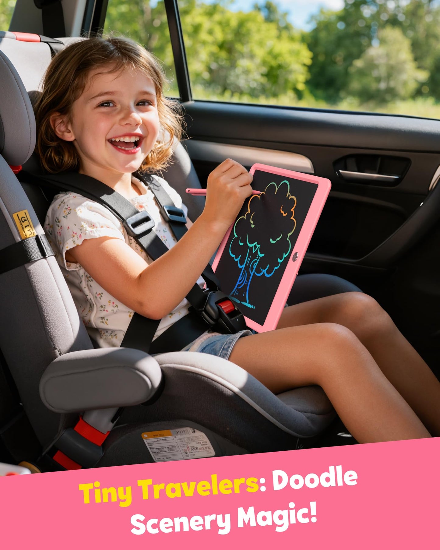 TEKFUN LCD Writing Tablet for Kids Girls Toys, 12 Inch Erasable Drawing Tablet Doodle Board Colorful Doodle Pad, Back to School Supplies Gifts for Toddlers Girls Adults