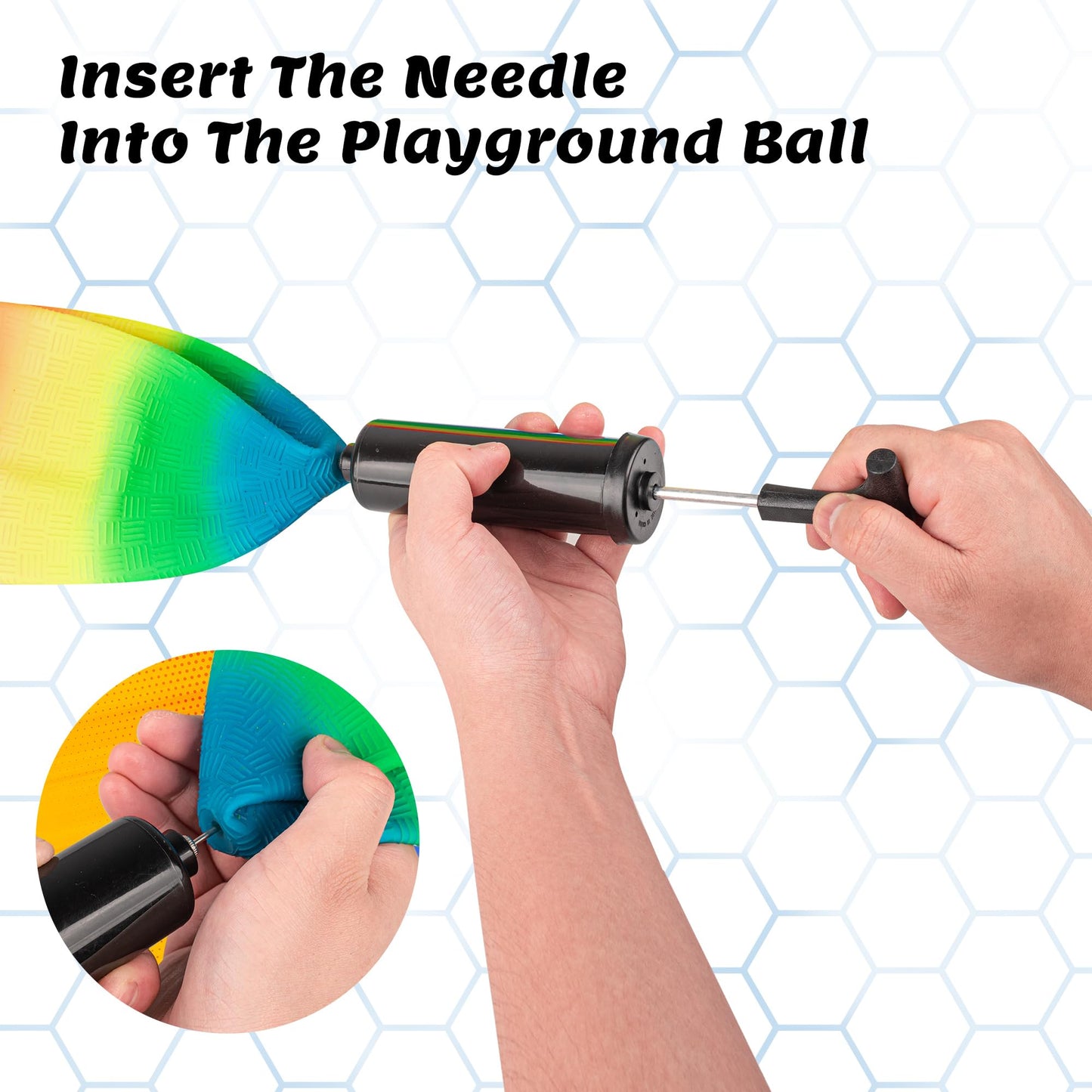 Mic Micsoa Playground Balls Kickballs Bulk 8.5 Inch, Rainbow Playground Ball Set for 3+ Kids and Adults, Dodgeball Kick Balls Handball for Indoor & Outdoor Schoolyard Games with Hand Pump(4 Pack)