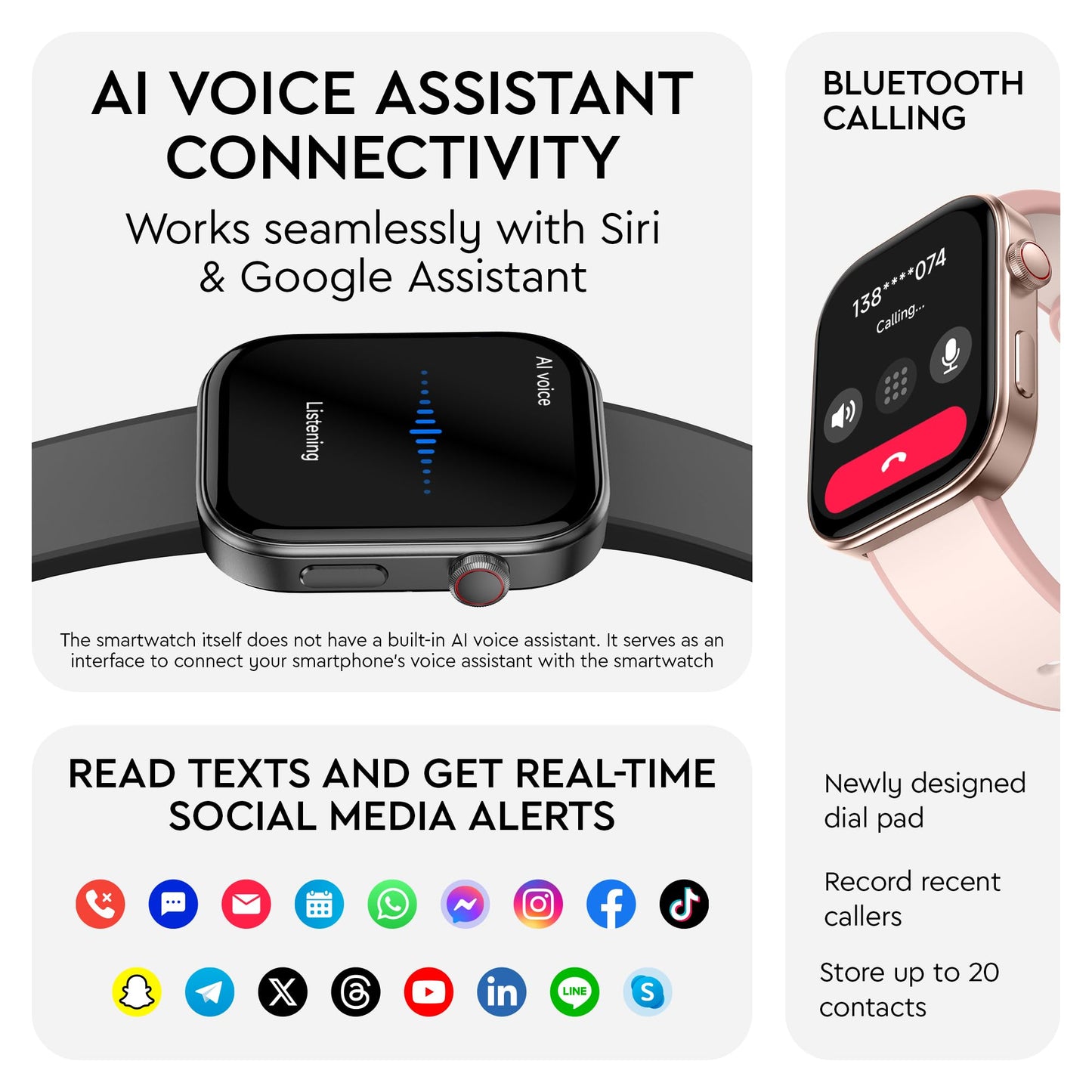 OCTANDRA Beyond VeryFit Smart Watch for Men Women 1.99" AMOLED Screen AI Voice 3ATM Fitness Tracker Watch Heart Rate/Blood Pressure/Oxygen Saturation/Stress/Step/Sleep Monitor (GTX12) (Black & Grey)