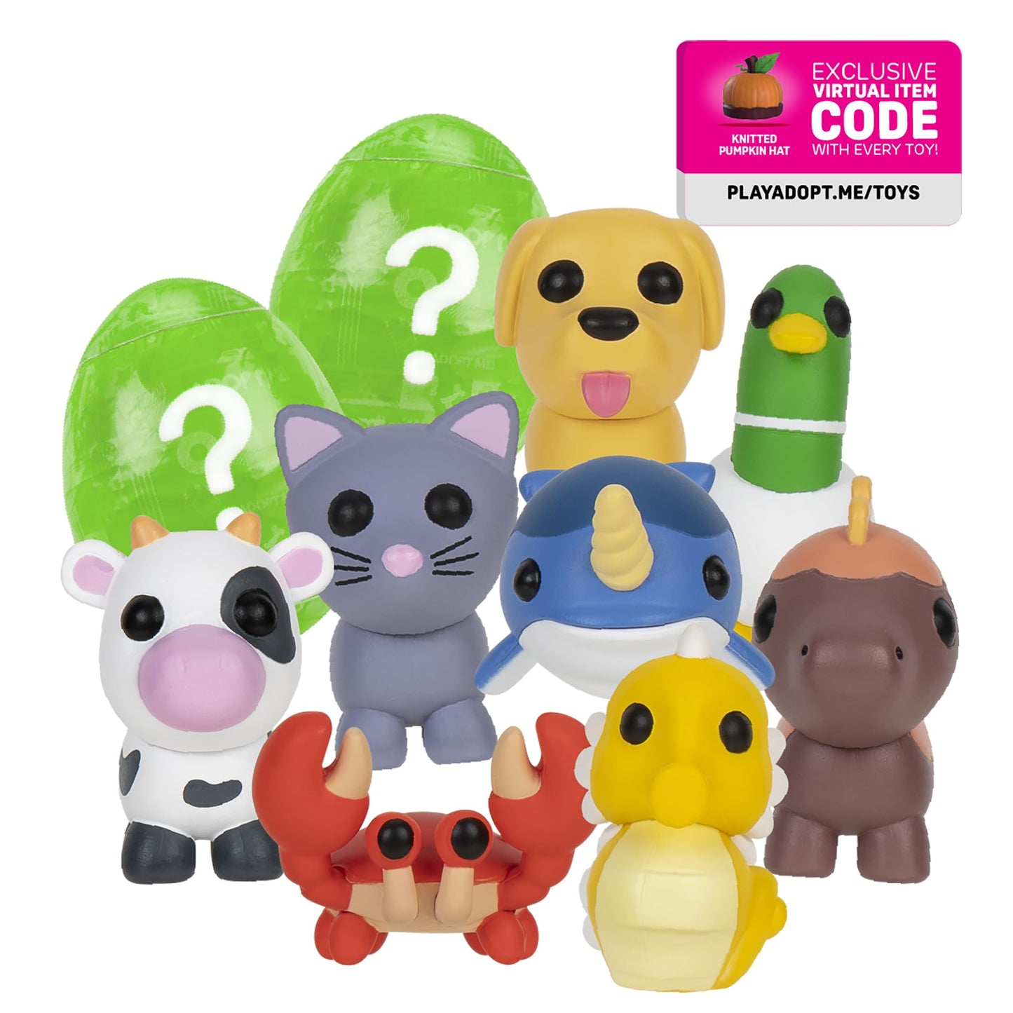 Adopt Me! 10 Pack Mystery Pets - Series 1-10 Pets - Top Online Game - Exclusive Virtual Item Code Included - Fun Collectible Toys for Kids Featuring Your Favorite Pets, Ages 6+