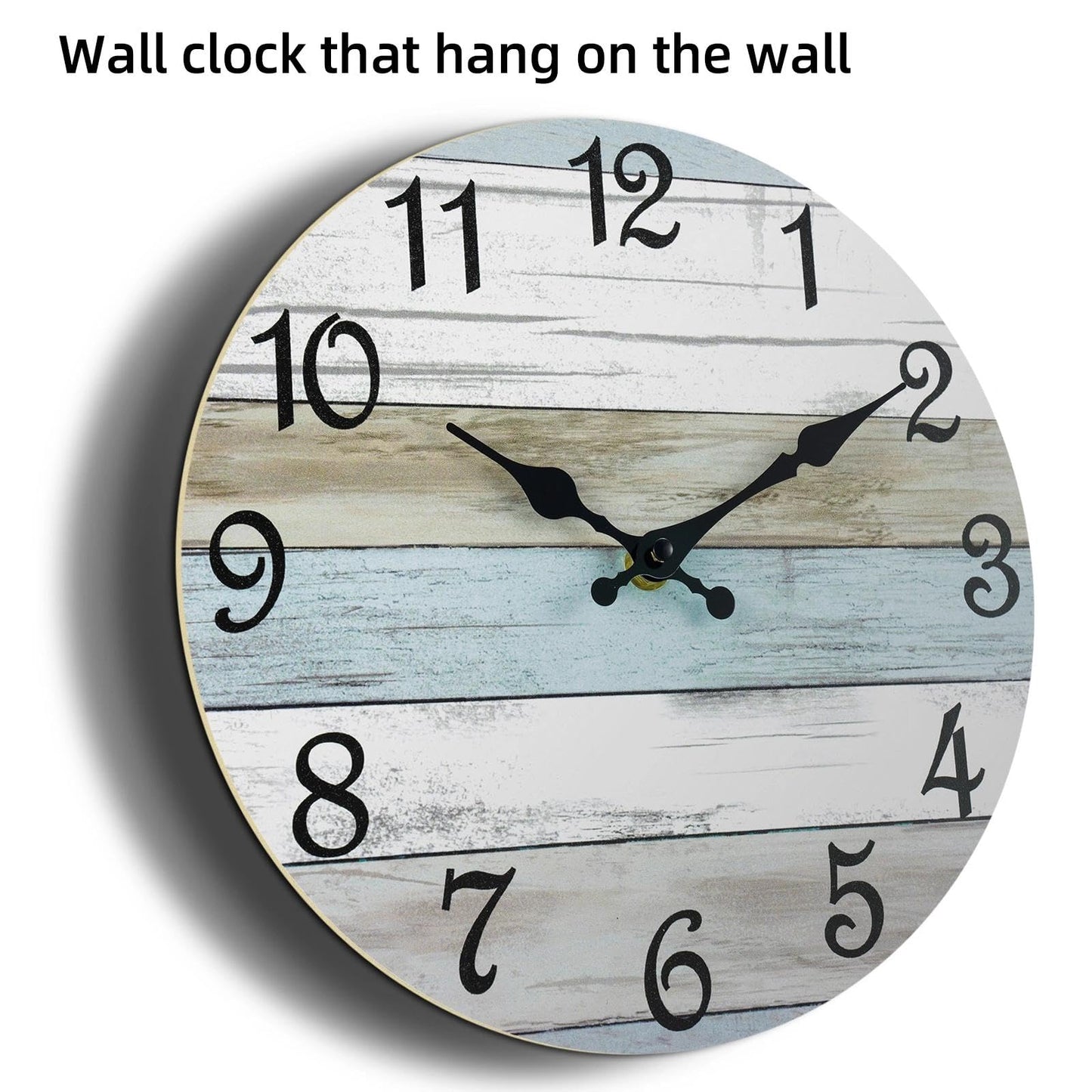 CHYLIN Wall Clock - 18 Inch Silent Non Ticking Wall Clocks Battery Operated, Larger Clock Decorative for Living Room, Kitchen (Blue)