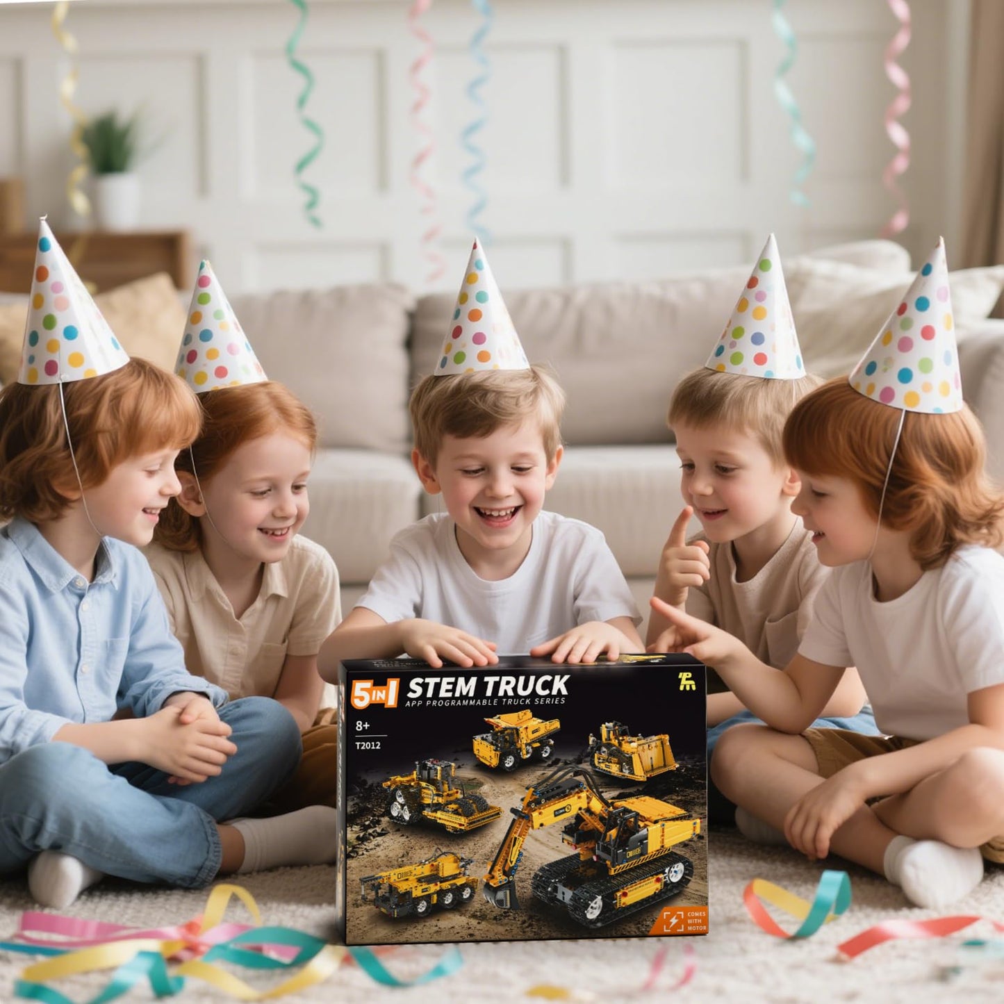 DOLIVE 5 in 1 STEM Building Block Set for Kids Ages 8-14, Remote & App-Controlled Engineering Vehicles, Creative Birthday for Boys Girls Aged 8 9 10 11 12+ (452 PCS)