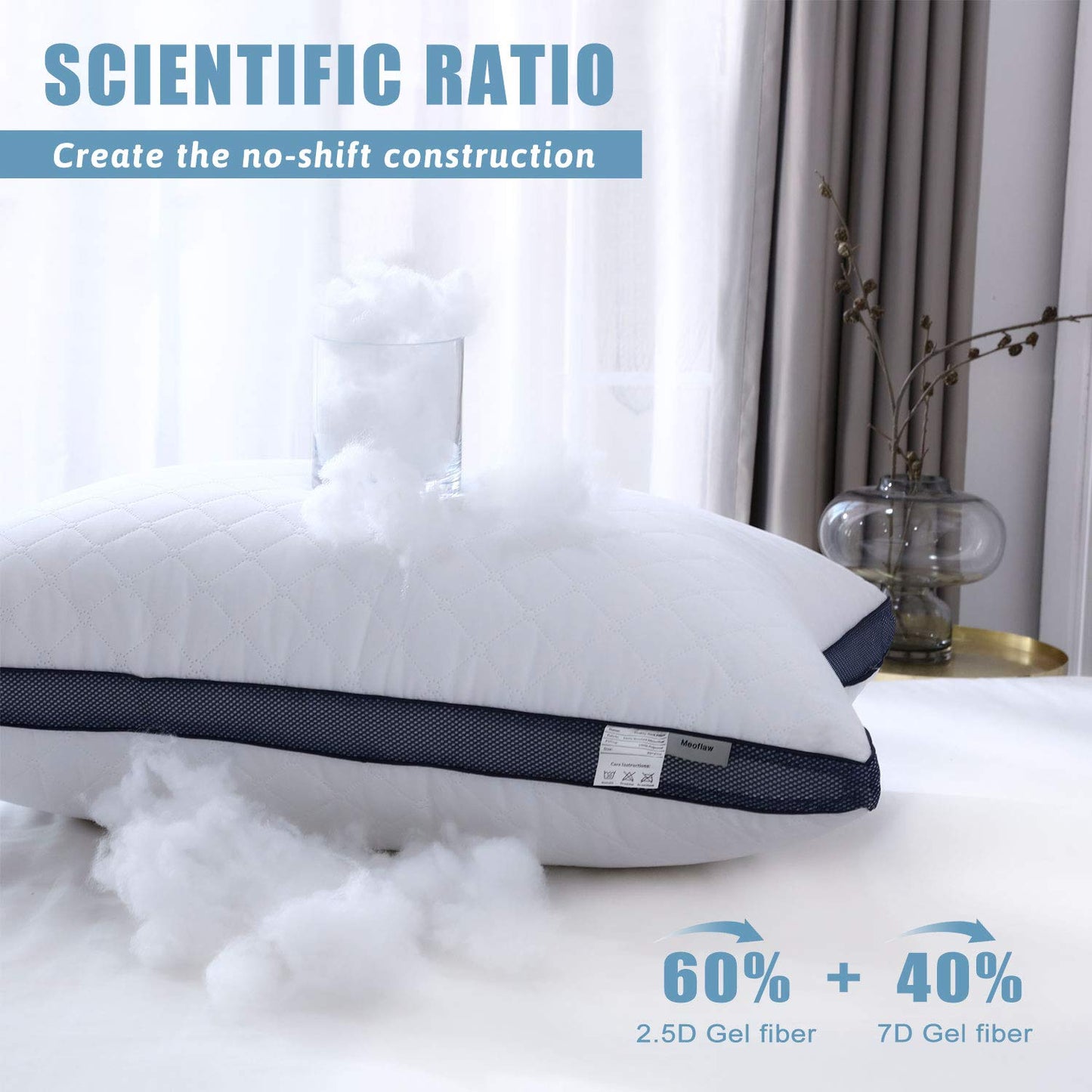 Meoflaw Pillows for Sleeping(4-Pack), Luxury Hotel Pillows Standard Size Set of 4,Bed Pillows for Side and Back Sleeper (Standard)