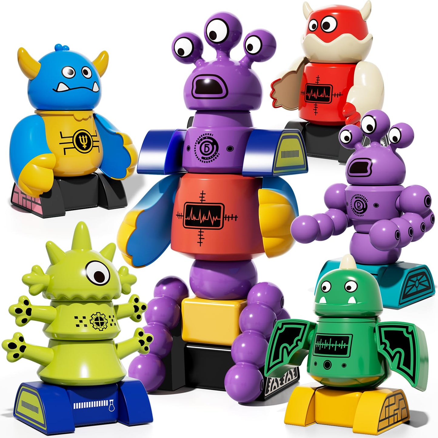 Magnetic Monster Robot Toy for Kids 3-5 Years Old, Magnetic Blocks Stacking Transform Toys for Kids with Storage Box, Set for Kids Age 3 4 5 6 7 Years Old Boys, Christmas & Birthday Gift