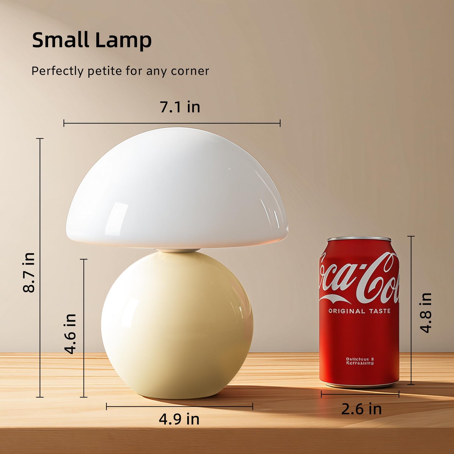 Dawnwake Mushroom Lamp Table Lamp for Bedroom,Desk Bedside Small Lamps for Living Room Night Stands,Mushroom Decor Cute Mini Modern Mid Century Lamps,Unique Aesthetic Home Living Room Decor(Cream)