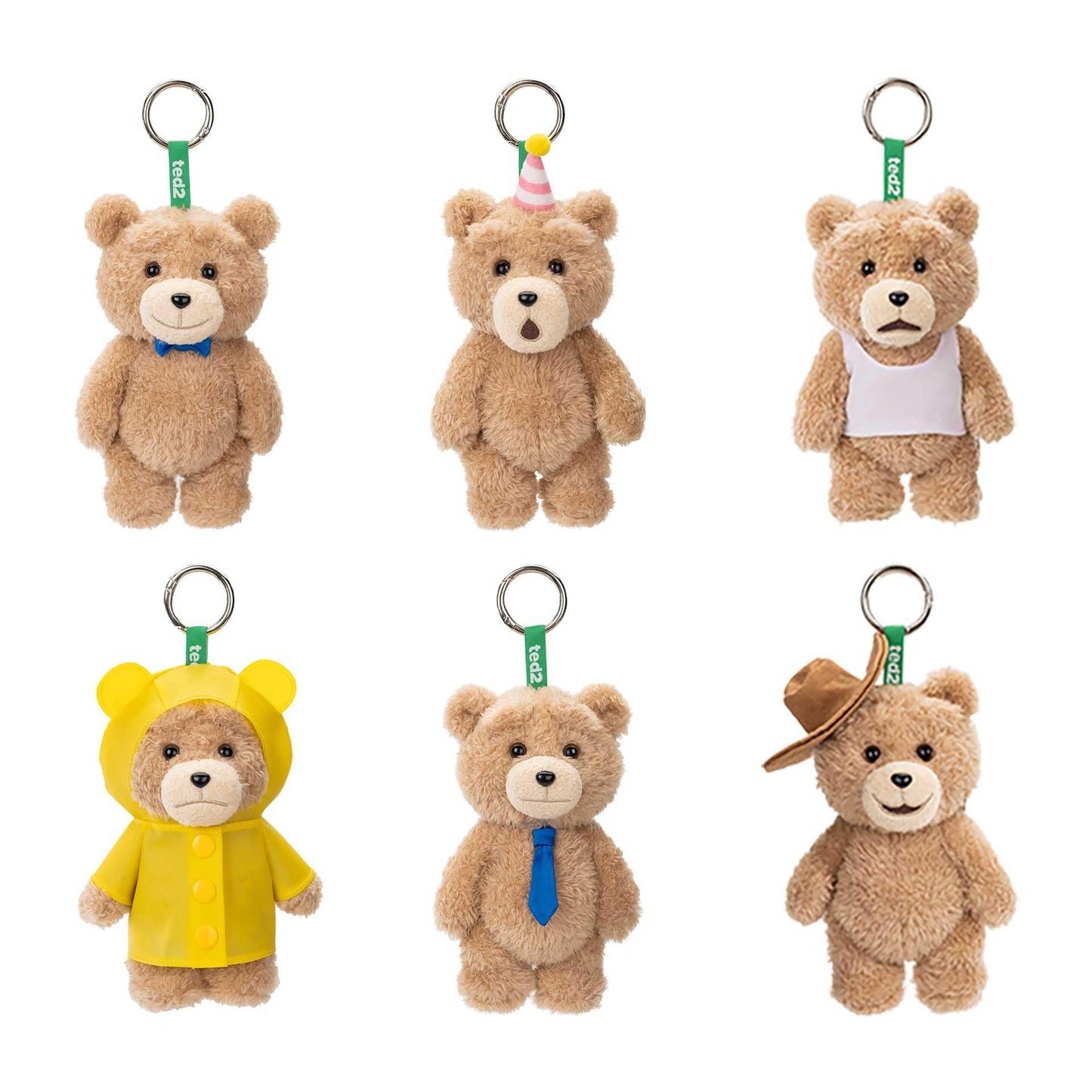 POP MART Ted2 Teddy Bear Action Plush Pendant Blind Box Figures, Random Design Action Figures Collectible Toys Home Decorations, Single Box