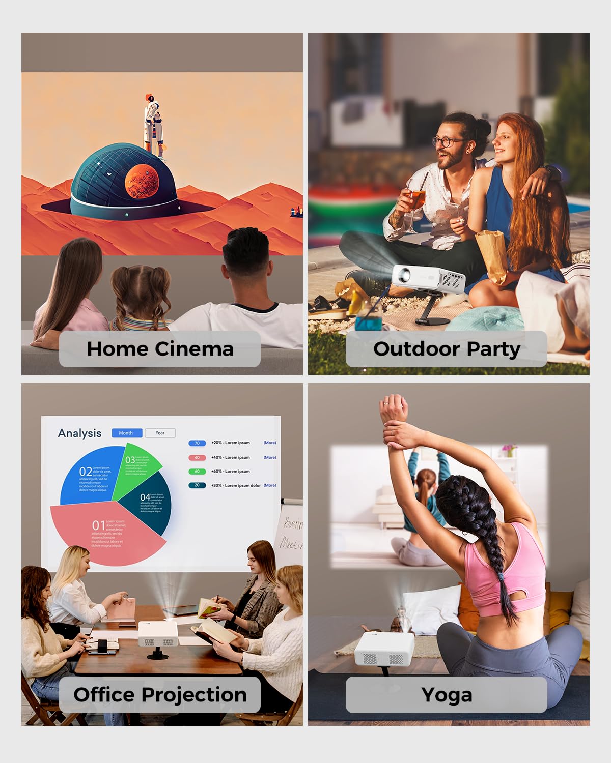 Aurzen Projector Foldable Stand, Ultra-Compact Foldable Stand with Easy Setup and 180-Degree Rotation, Fits The Eazze Series, Lightweight 367g (Only Stand)