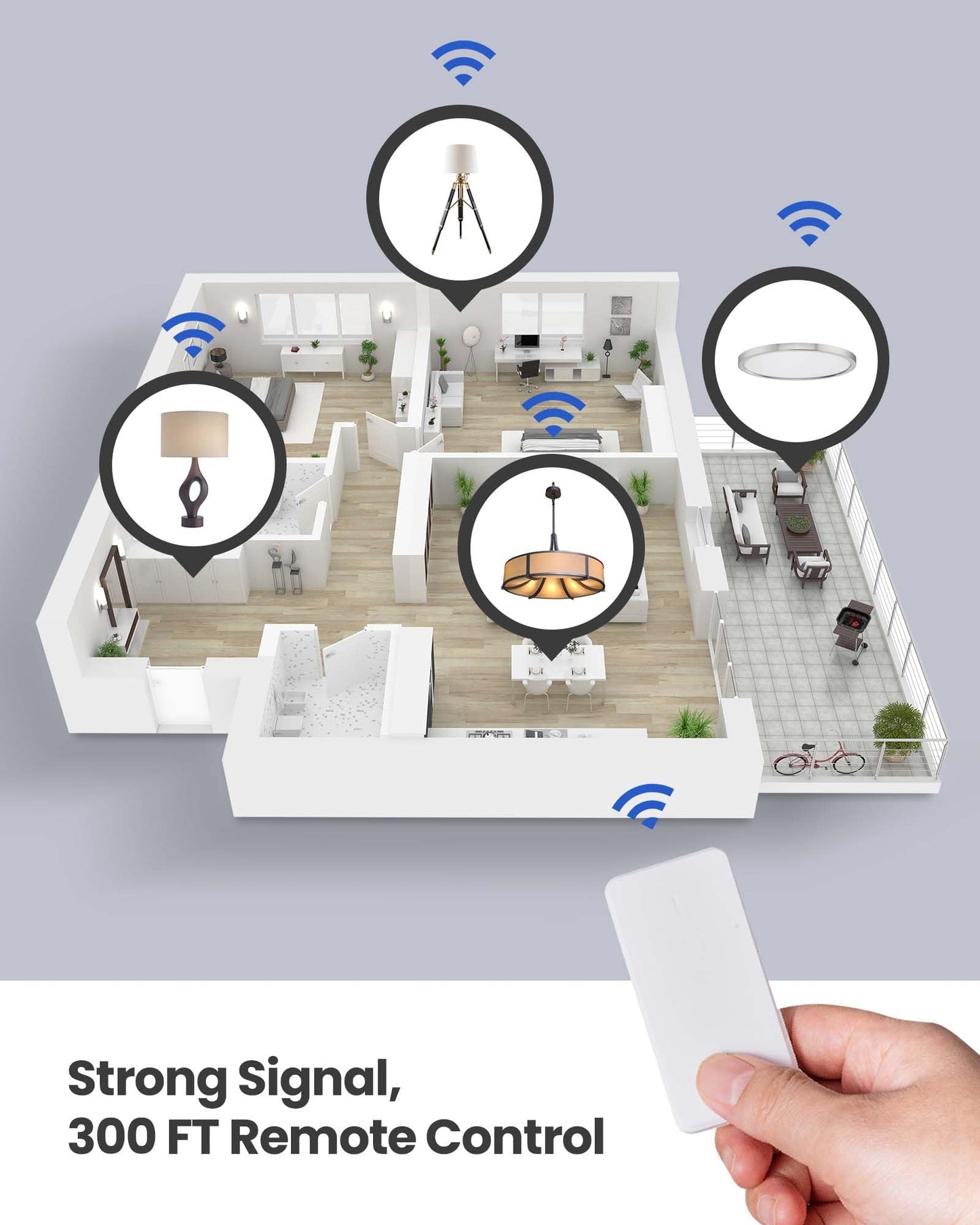 Zoiinet Remote Control Outlet Plug Switch, Buckle Design & Removable Wireless Light Switch, No Wiring Needed, 300 ft, 15A/1500W, Programmable, for Household Appliances(2 Pack)