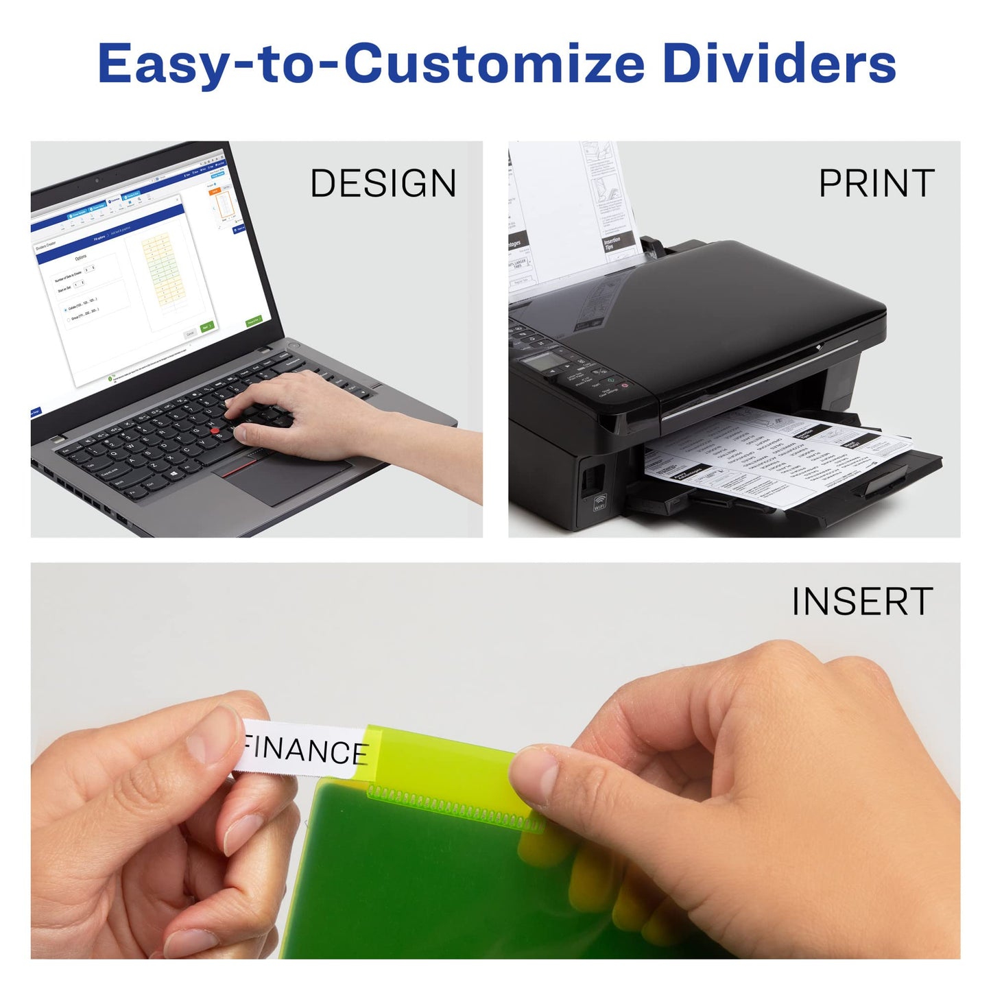 Avery Dividers for 3 Ring Binders, 5-Tab Plastic Binder Dividers, Insertable Big Tabs, Multicolor (24 Sets of 11900)