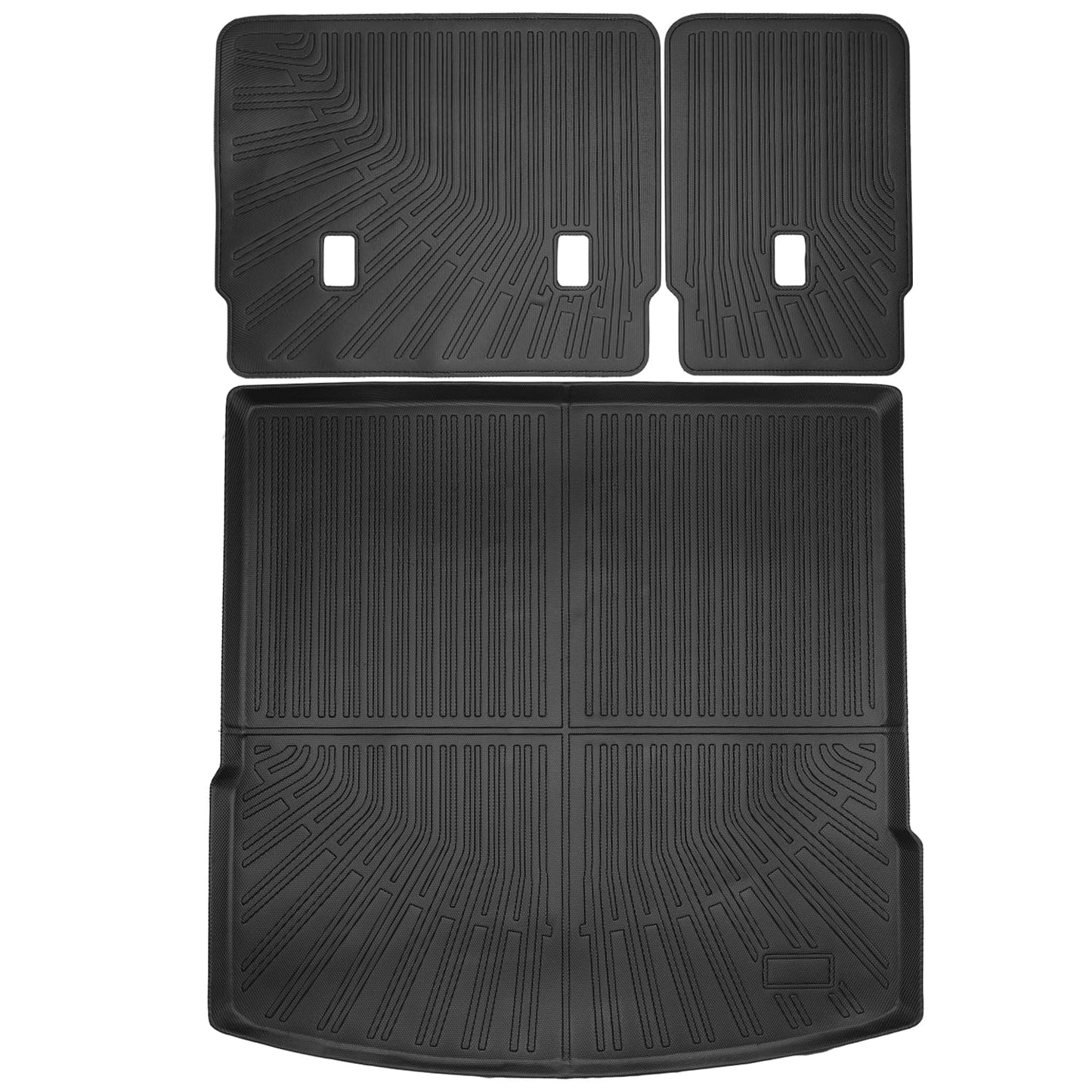 Liizoo Cargo Liner for Volkswagen VW Atlas Cross Sport (5 Passenger Models Only) 2020-2024 2025 All Weather Cargo Mat, Fit TPE Anti-Slip Car Seat Back Protector Accessories (with Backseat Mat)