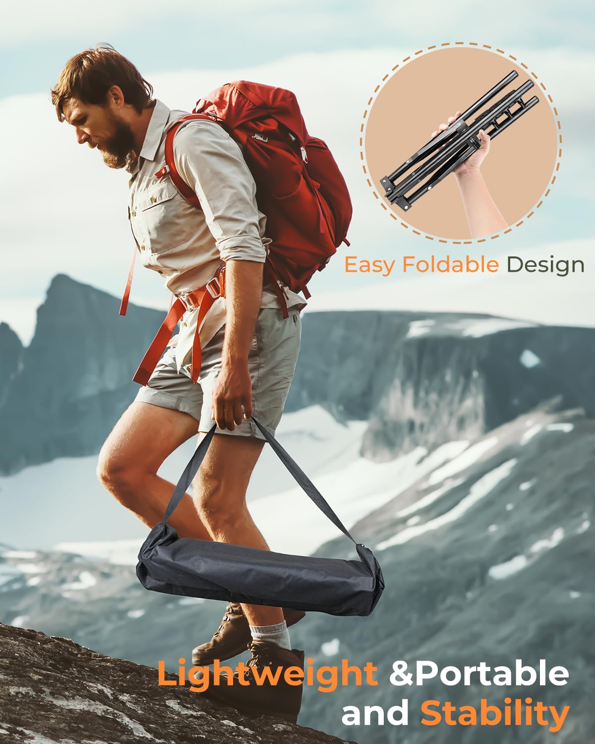 Starlink Mini Tripod Mount with Adapter, 3 Level Adjustable Height and 360° Tilt Compatible with Starlink Mounting Kit, Starlink Mini Mount Adapter with Sturdy& Stability for Outdoor Camping, RV