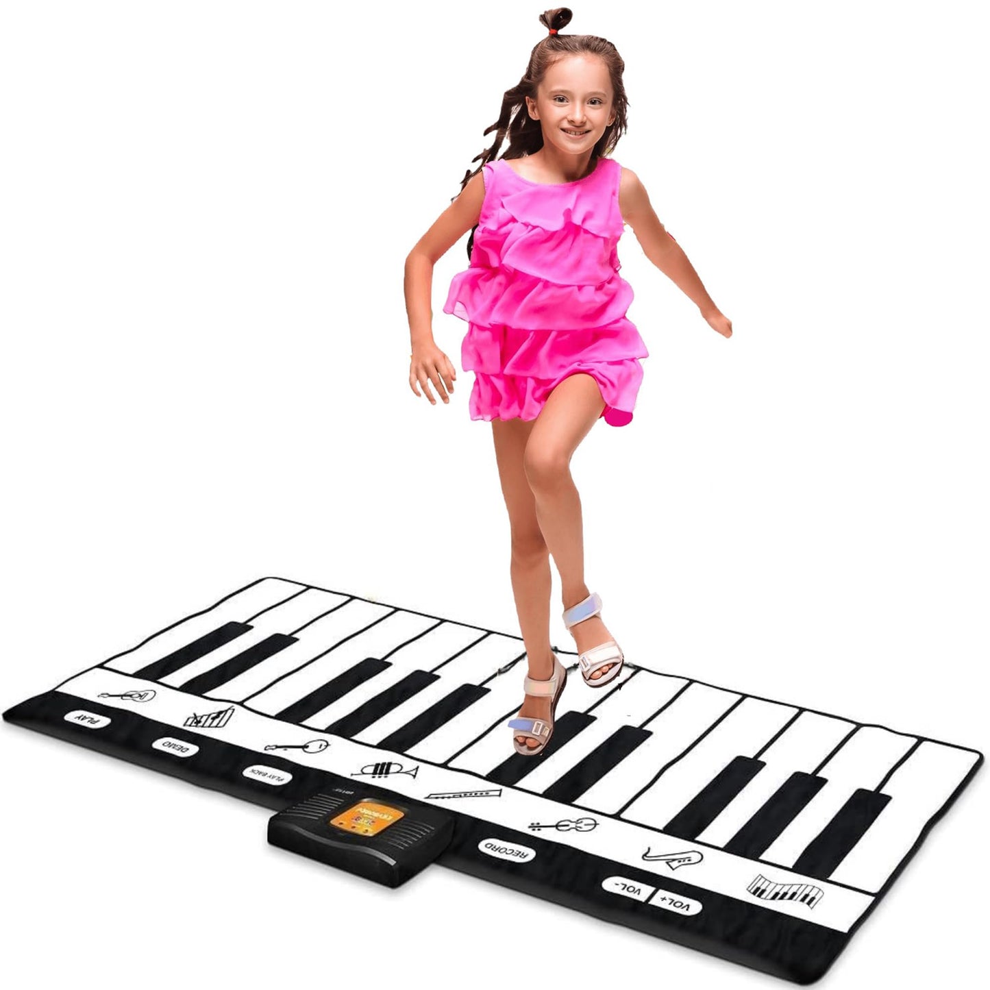Play22 6 Ft. Floor Piano Mat for Toddlers - 24 Keys Piano Play Mat for Kids - Keyboard Playmat has Record, Playback, Demo, Play, Adjustable Vol. - Best Piano Gift for Boys & Girls