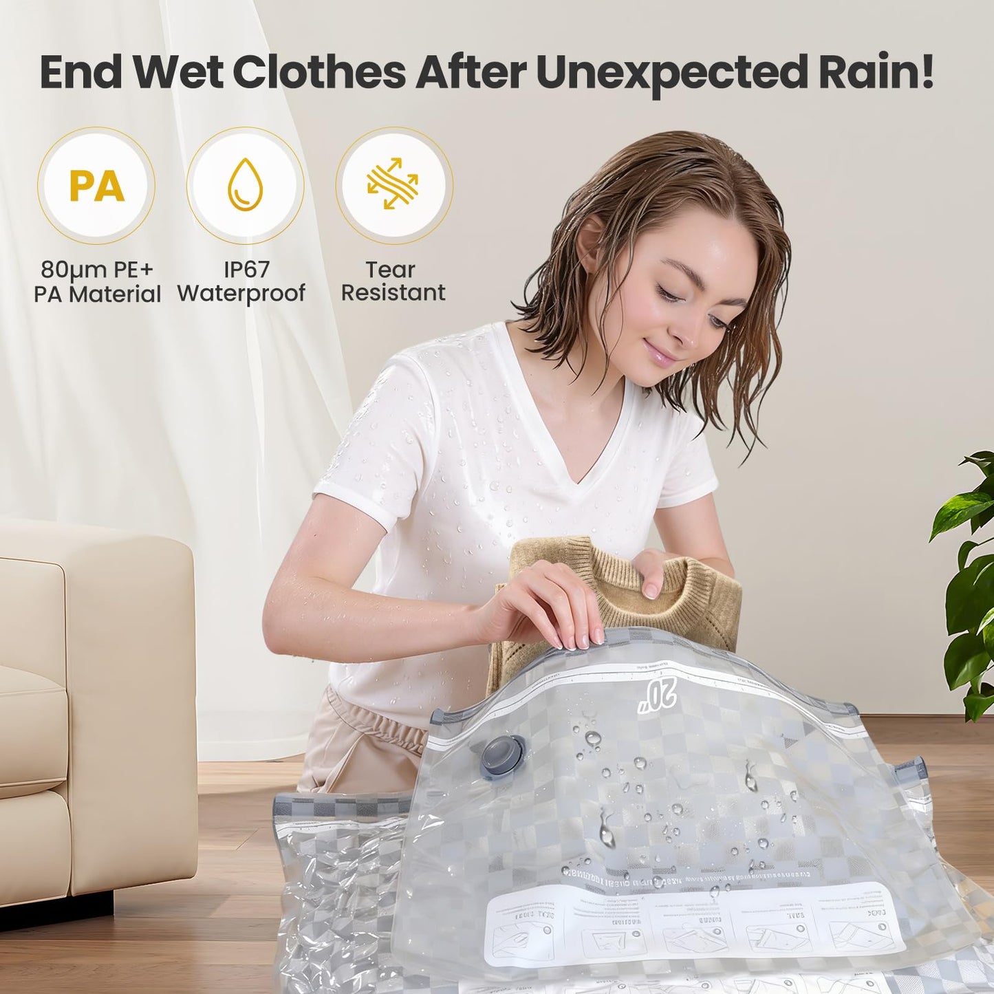 Vacuum Bags for Travel with Rechargeable Digital Display air Pump, 21 PCS Combo Travel Size Vacuum Seal Bags for Luggage and Suitcase,Space Saver for Clothes,Home Storage